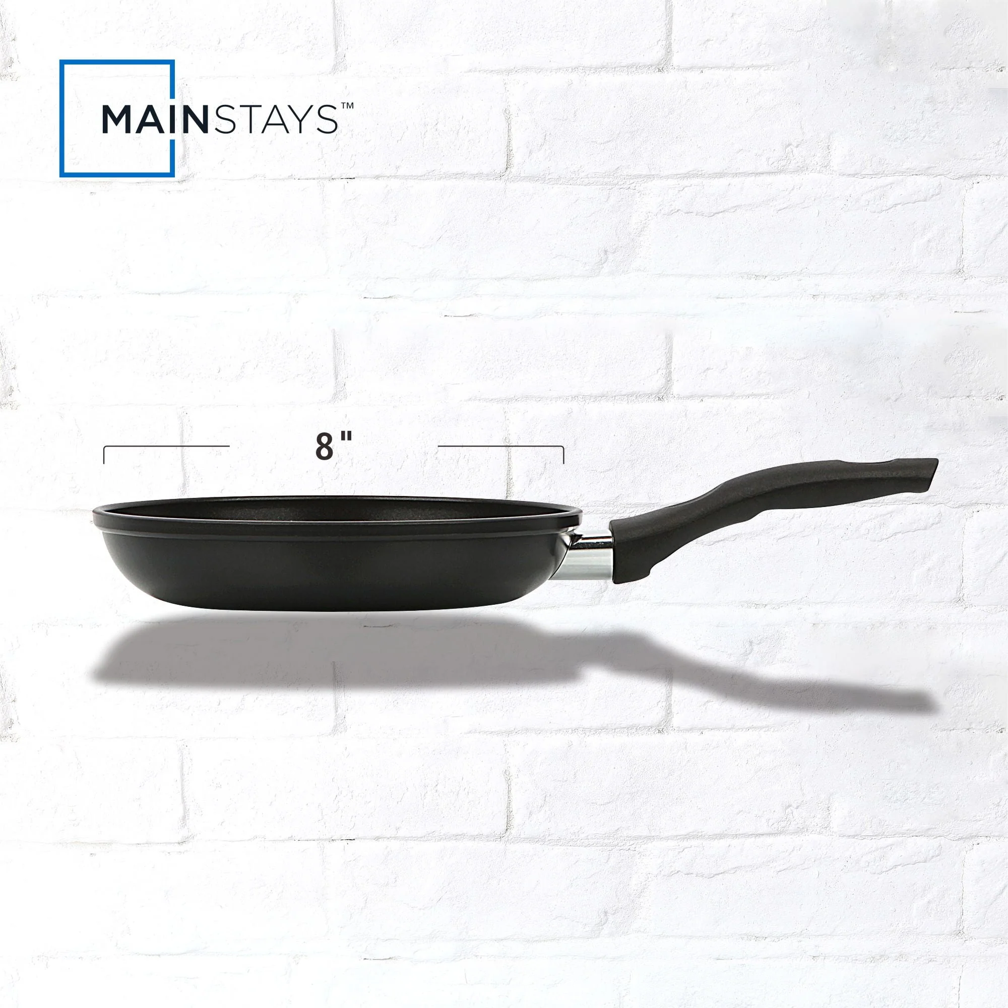Mainstays 8" Non-Stick Aluminum Skillet Black Dishwasher Safe - Image 7