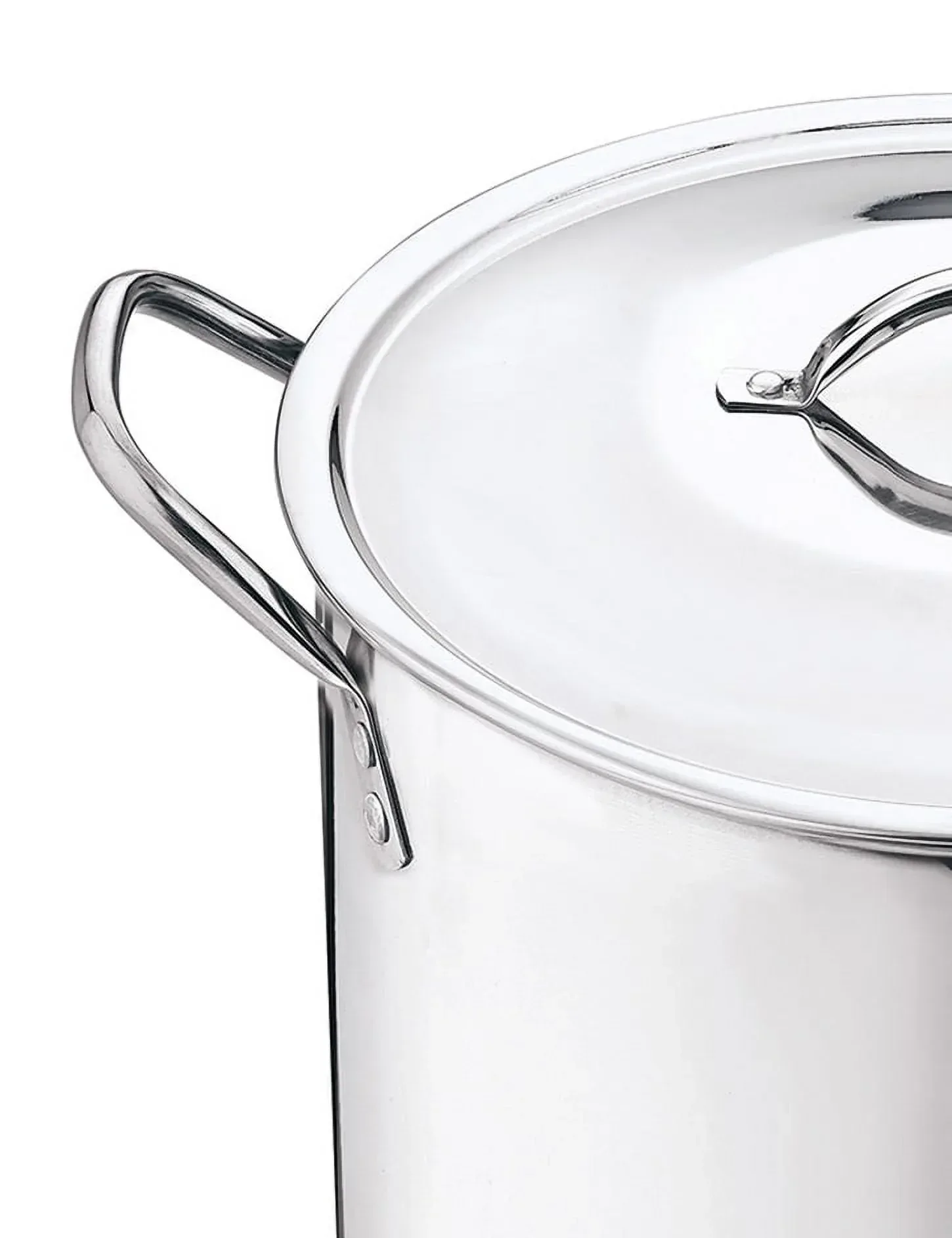 Mainstays 8-Qt Stainless Steel Stock Pot with Metal Lid, Ultra Durable, Stay-Cool Handles, Hand Wash Only - Image 2