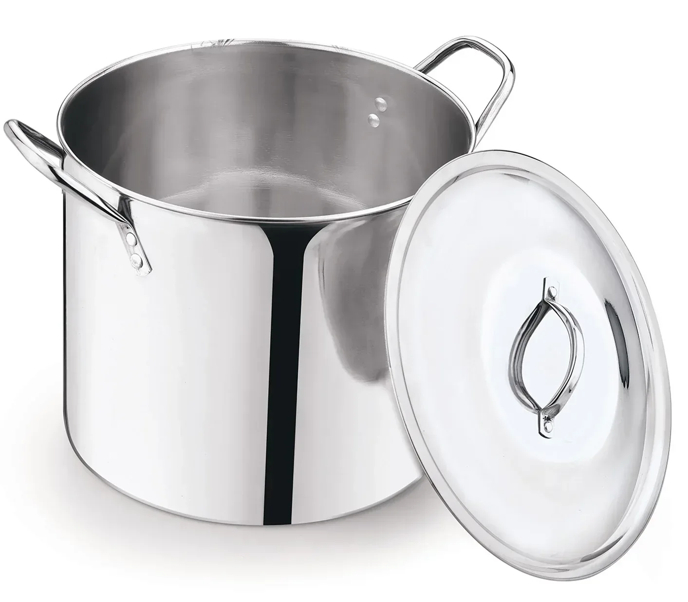 Mainstays 8-Qt Stainless Steel Stock Pot with Metal Lid, Ultra Durable, Stay-Cool Handles, Hand Wash Only - Image 3