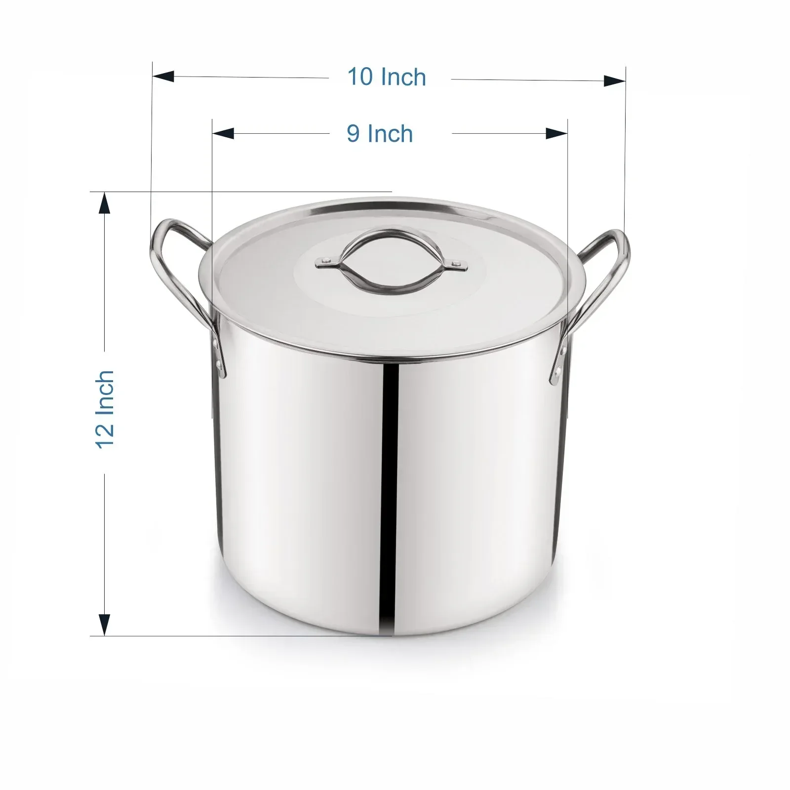 Mainstays 8-Qt Stainless Steel Stock Pot with Metal Lid, Ultra Durable, Stay-Cool Handles, Hand Wash Only - Image 5