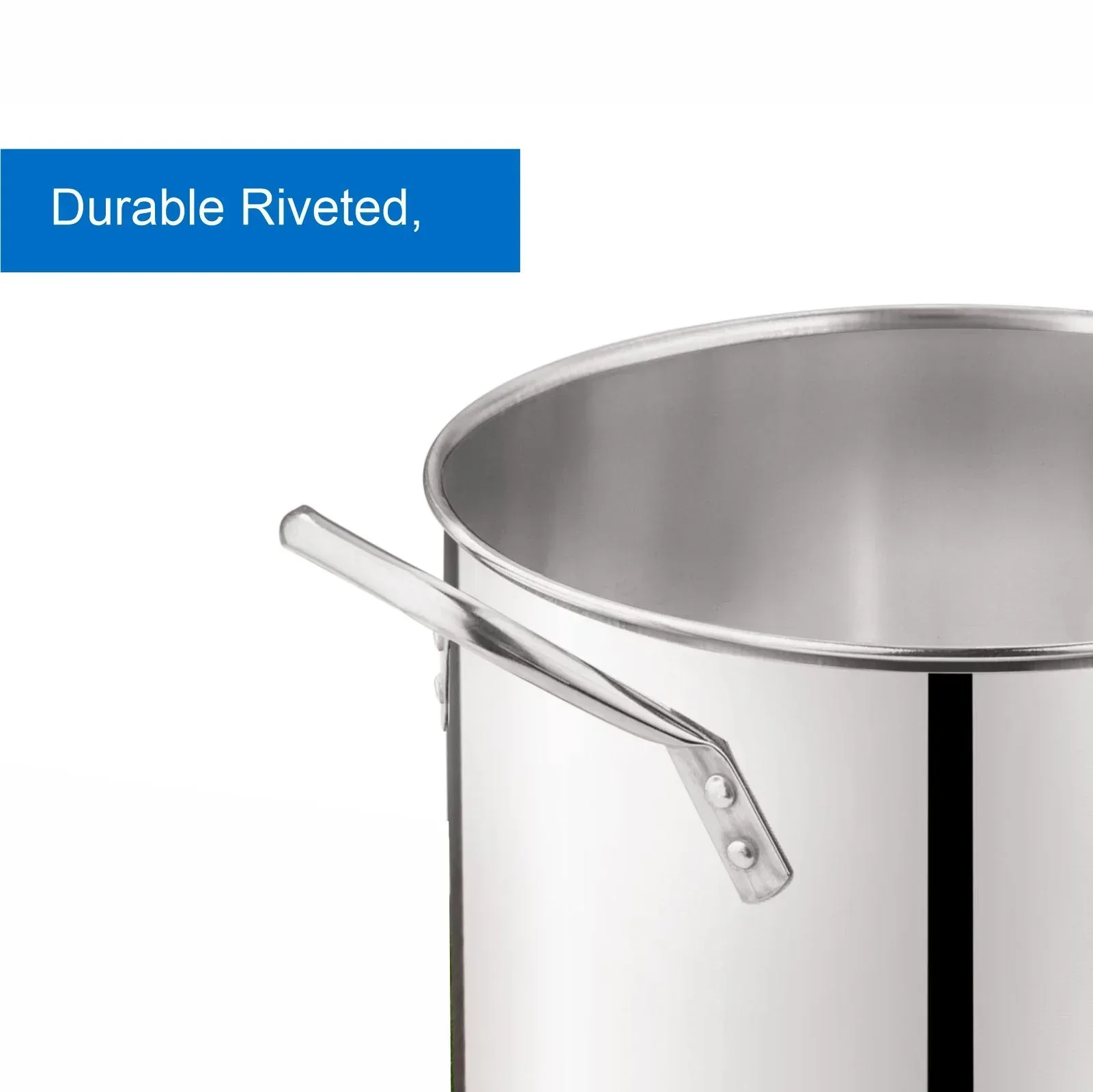 Mainstays 8-Qt Stainless Steel Stock Pot with Metal Lid, Ultra Durable, Stay-Cool Handles, Hand Wash Only - Image 7