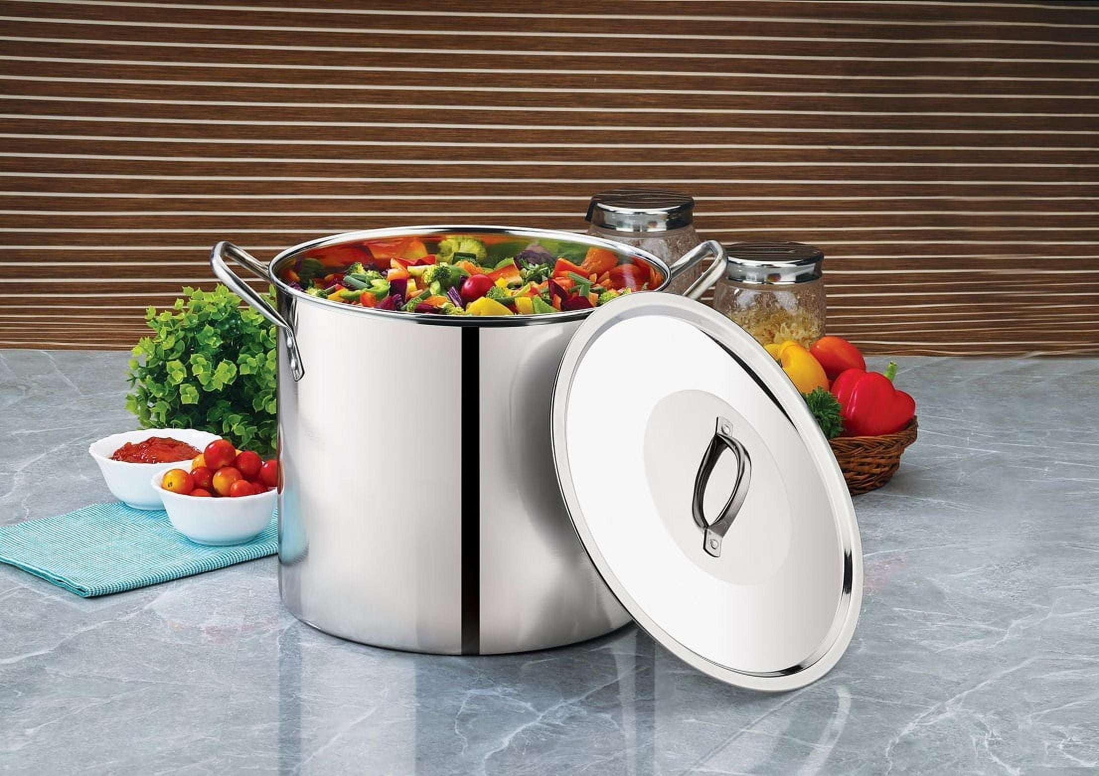 Mainstays 8-Qt Stainless Steel Stock Pot with Metal Lid, Ultra Durable, Stay-Cool Handles, Hand Wash Only - Image 9