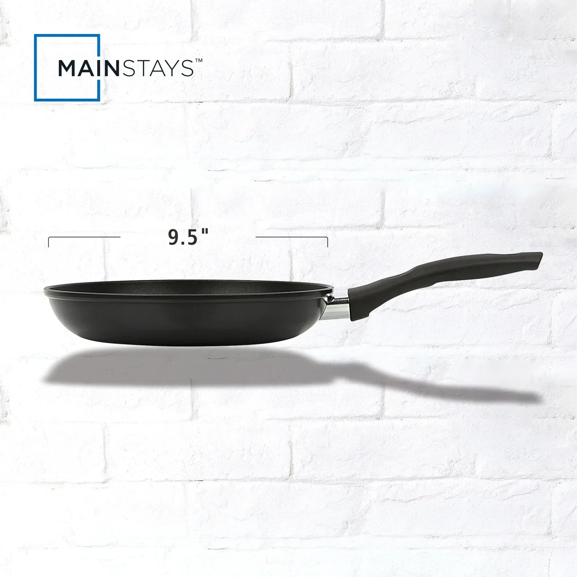 Mainstays 9.5" Non-Stick Aluminum Alloy Skillet Black Dishwasher Safe - Image 2