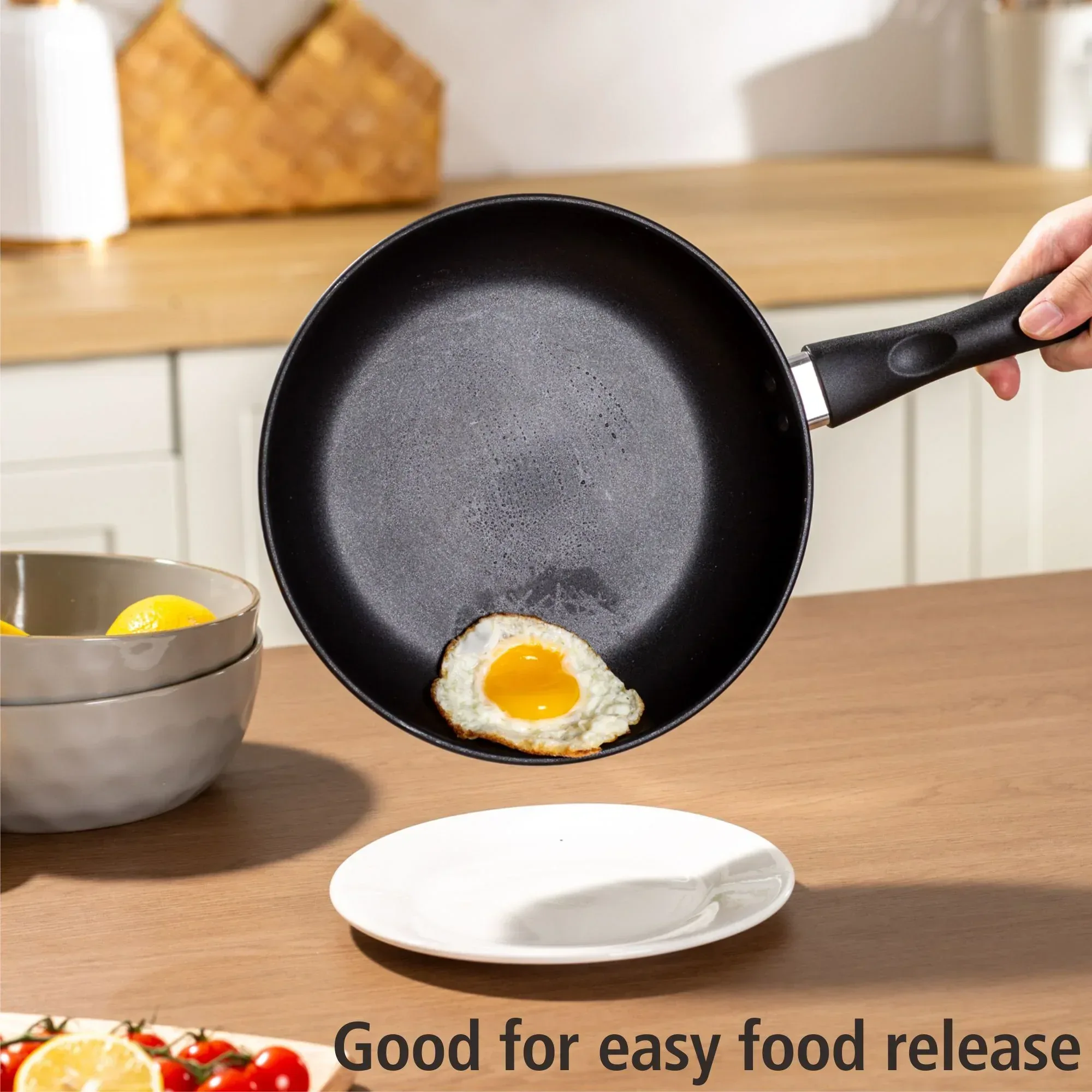 Mainstays 9.5" Non-Stick Aluminum Alloy Skillet Black Dishwasher Safe - Image 7