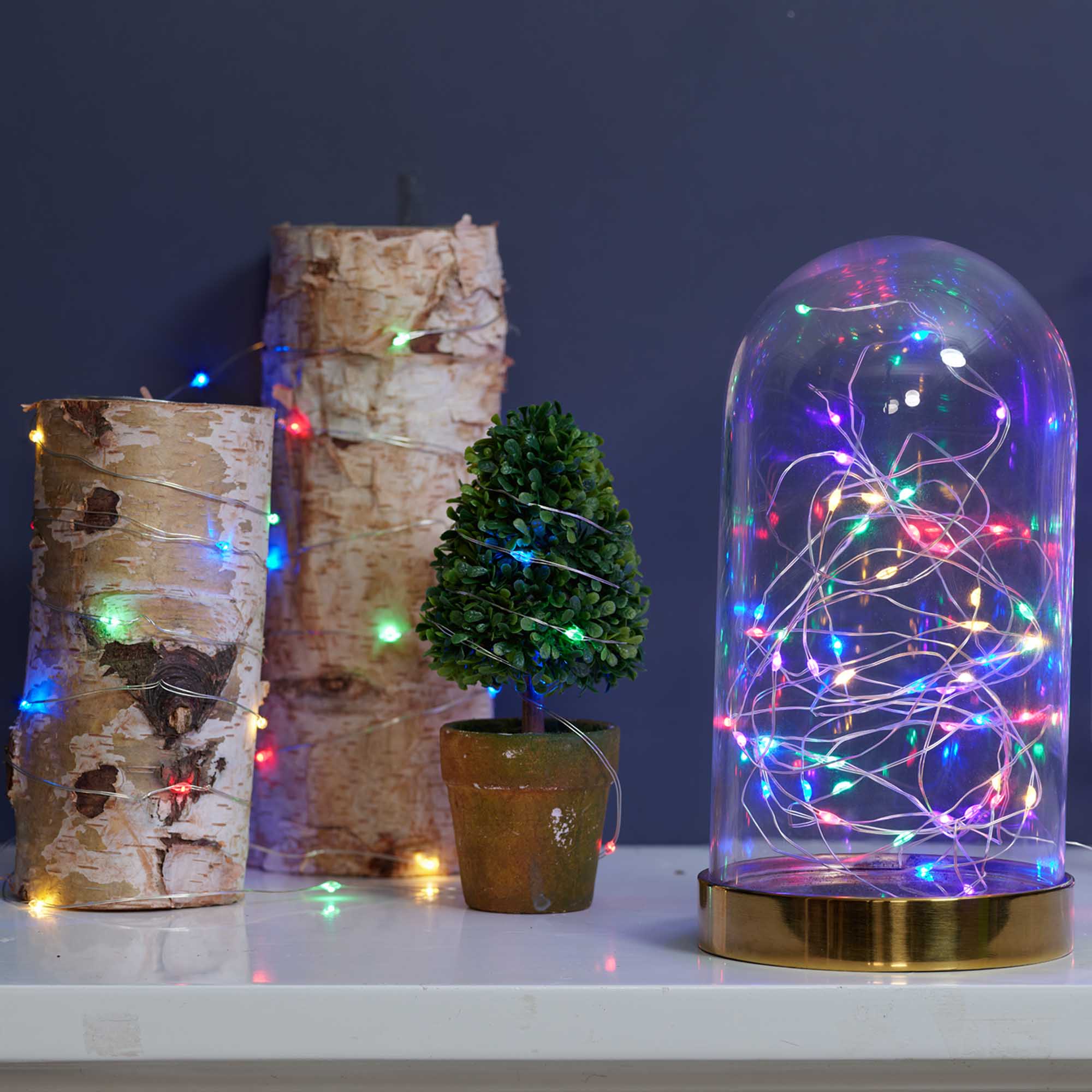 Mainstays Battery-Operated Indoor 50-Count LED Multi-Color Wire Lights, with 8 Lighting Modes - Image 4