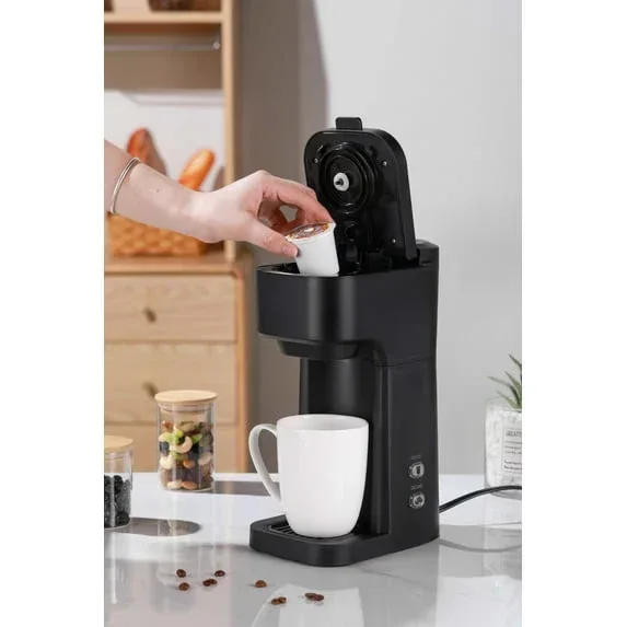 Mainstays Black Matte Single Serve Coffee Maker - Image 5