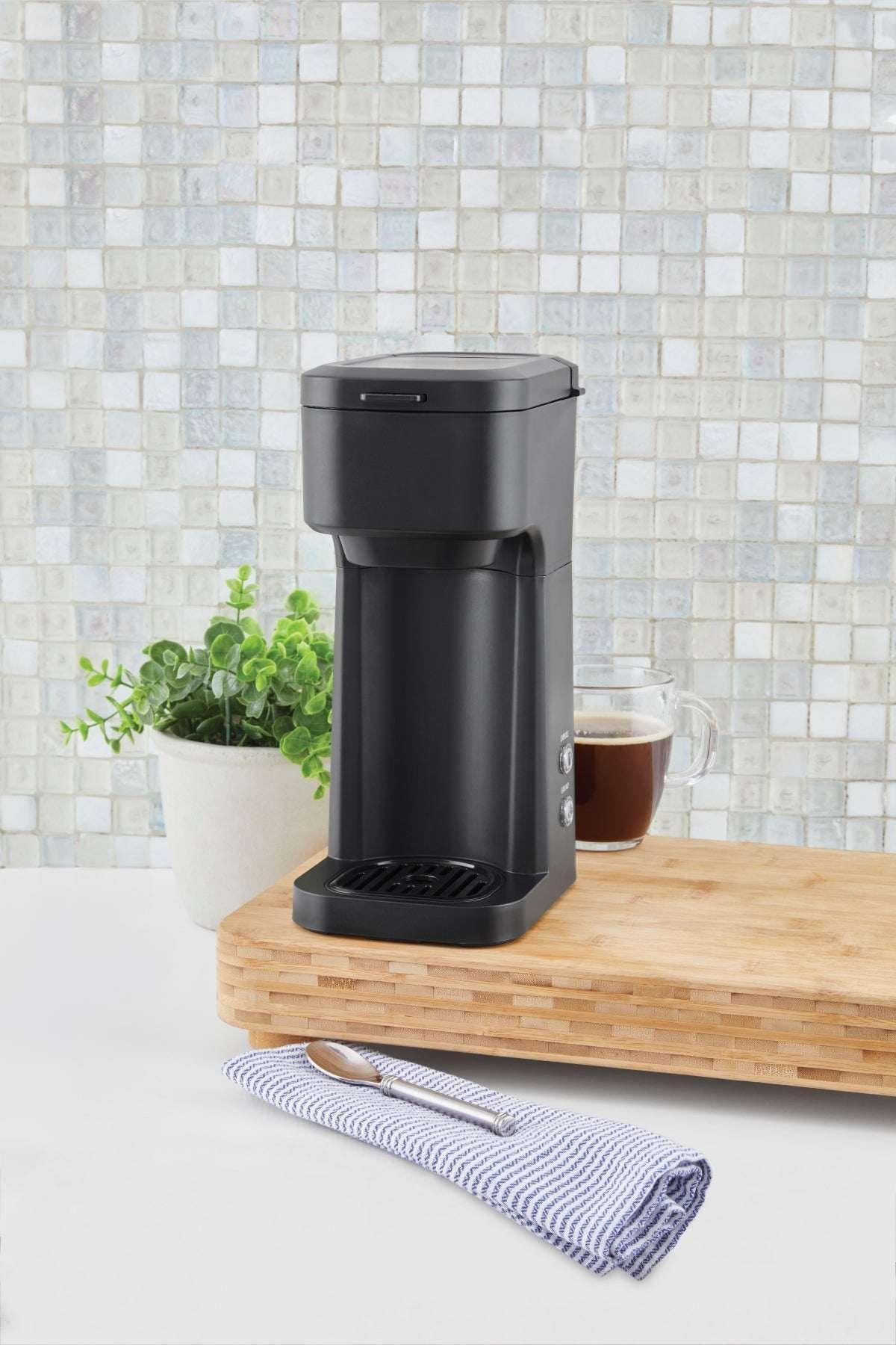 Mainstays Black Matte Single Serve Coffee Maker - Image 2