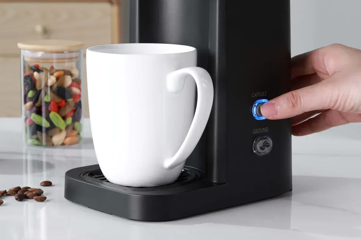 Mainstays Black Matte Single Serve Coffee Maker - Image 8