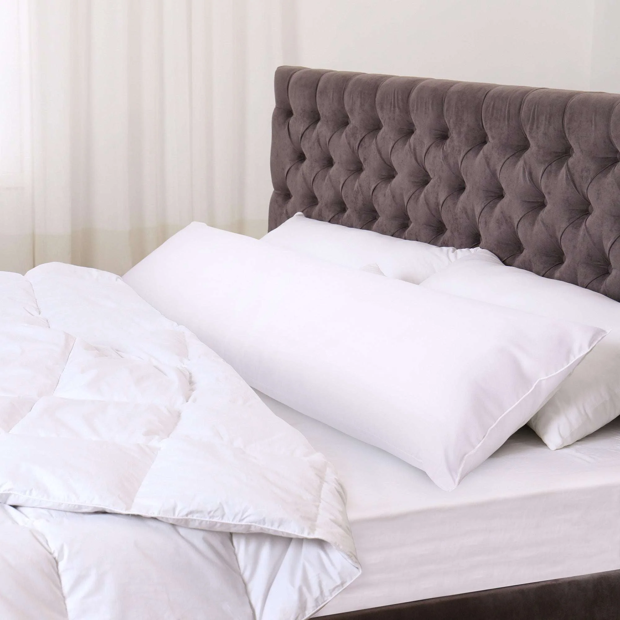 Mainstays Body Pillow - 20"x 54", White, Microfiber, Hypoallergenic - Image 3