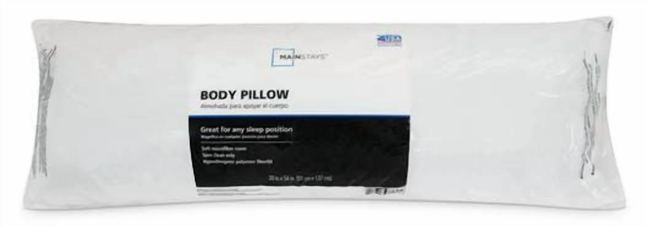 Mainstays Body Pillow - 20"x 54", White, Microfiber, Hypoallergenic - Image 7