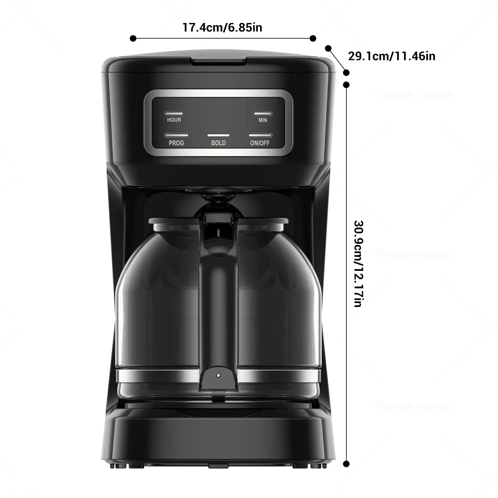 Mainstays CM1449-UL Black 12-Cup Programmable Drip Coffee Maker - Image 10