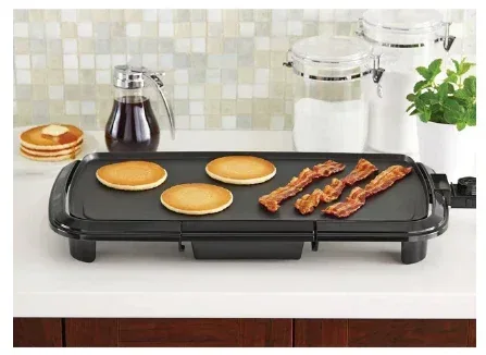 Mainstays Dishwasher-Safe 20" Black Griddle with Adjustable Temperature Control