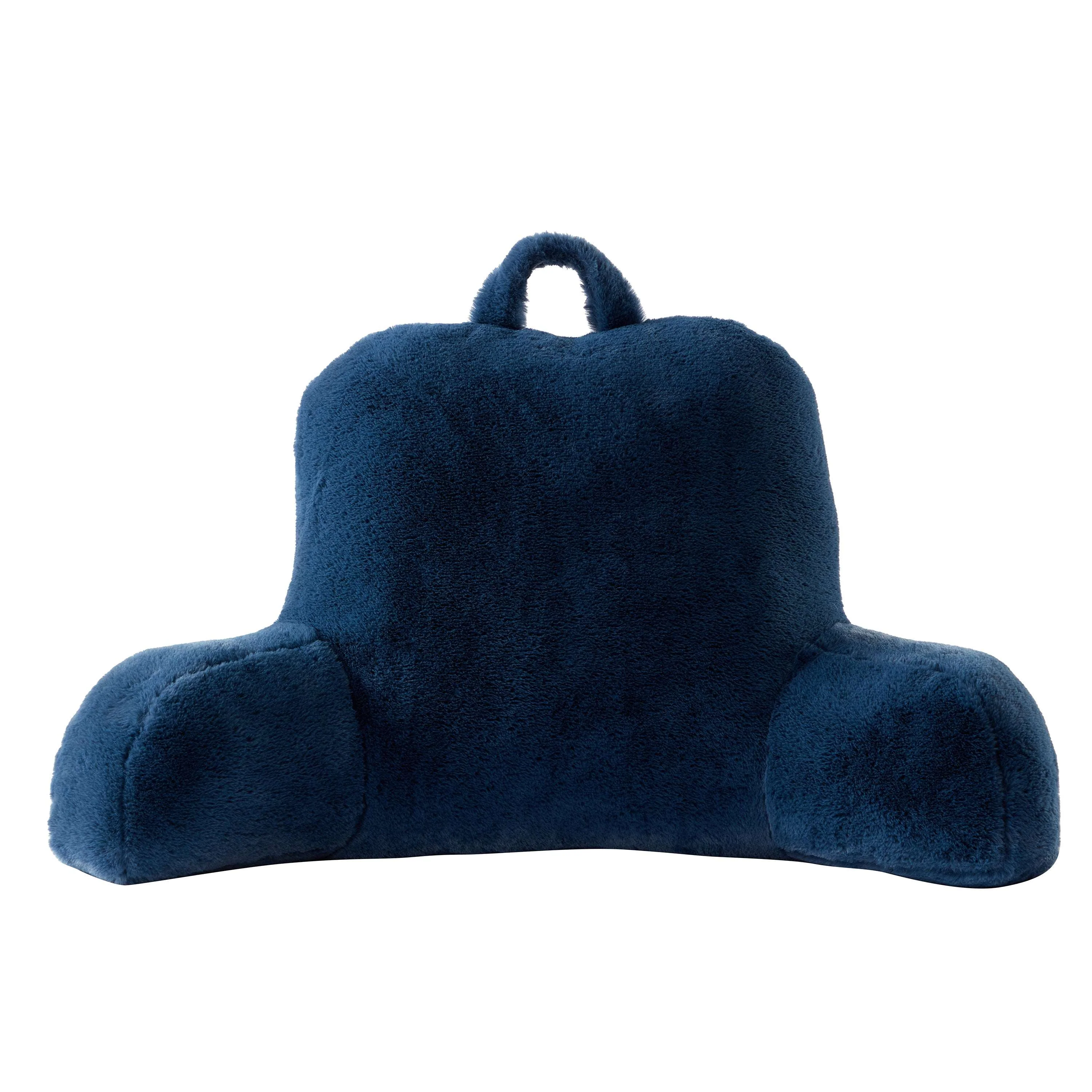 Mainstays Faux Fur Plush Backrest Pillow, Specialty Size, Aqua - Image 11
