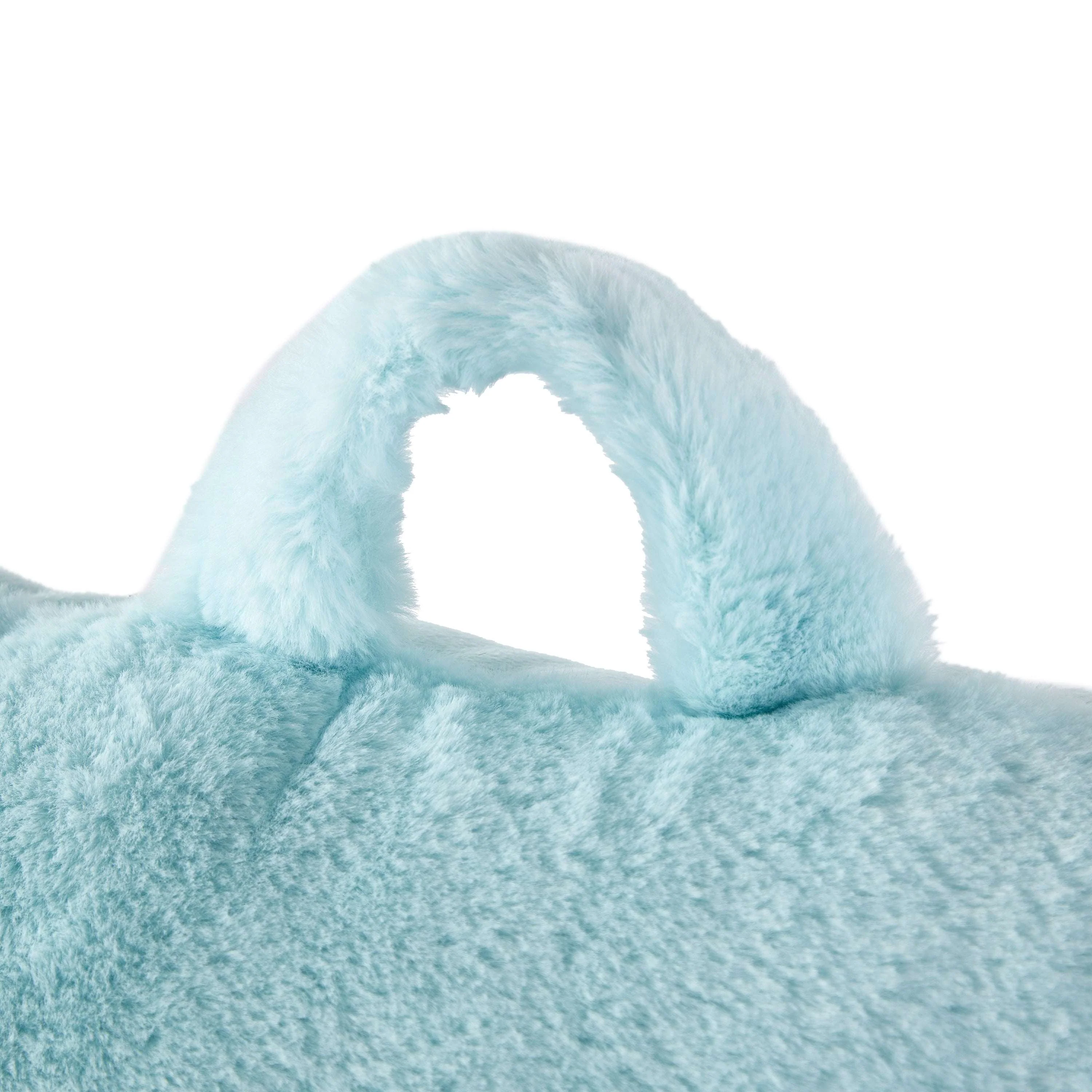 Mainstays Faux Fur Plush Backrest Pillow, Specialty Size, Aqua - Image 5