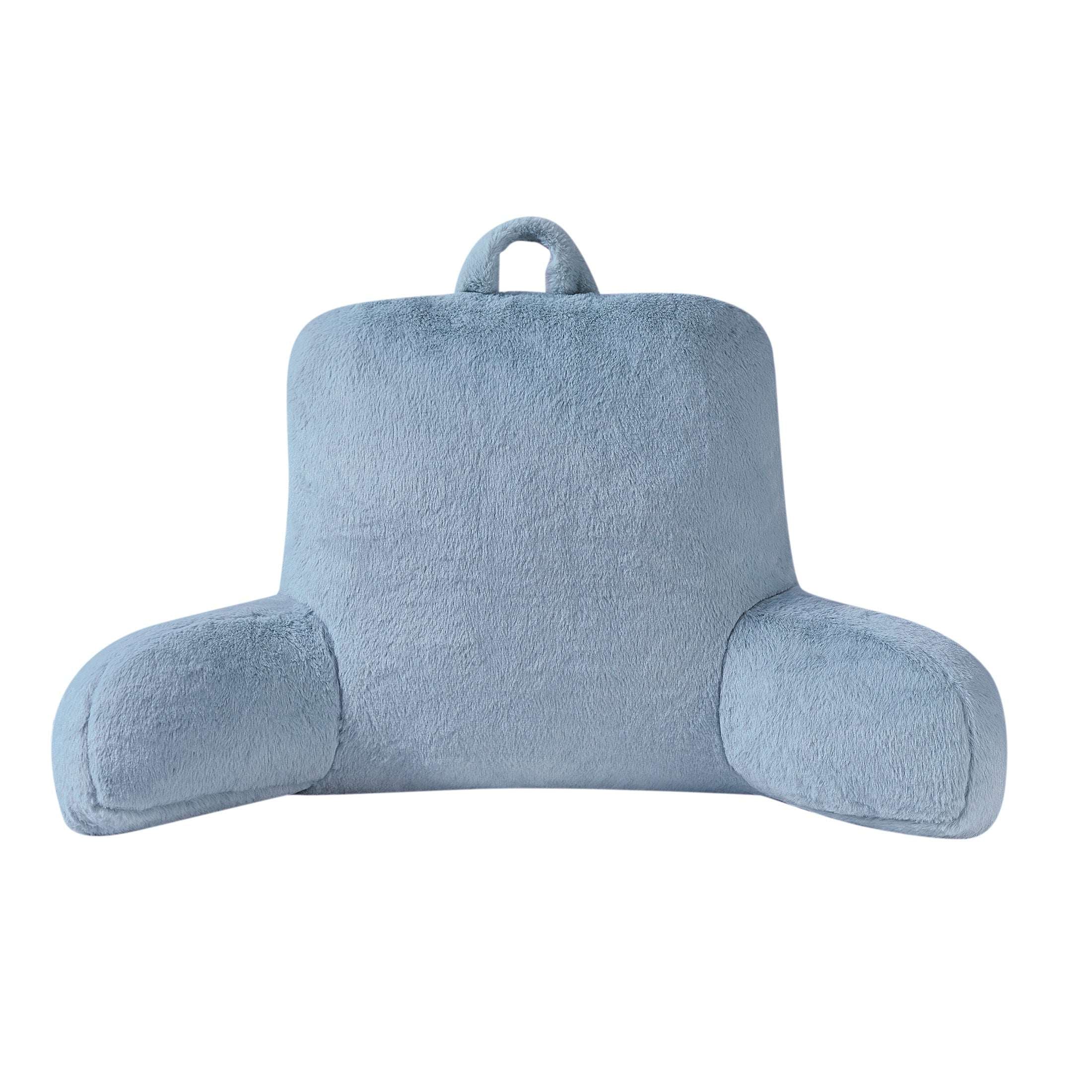 Mainstays Faux Fur Plush Backrest Pillow, Specialty Size, Aqua - Image 9