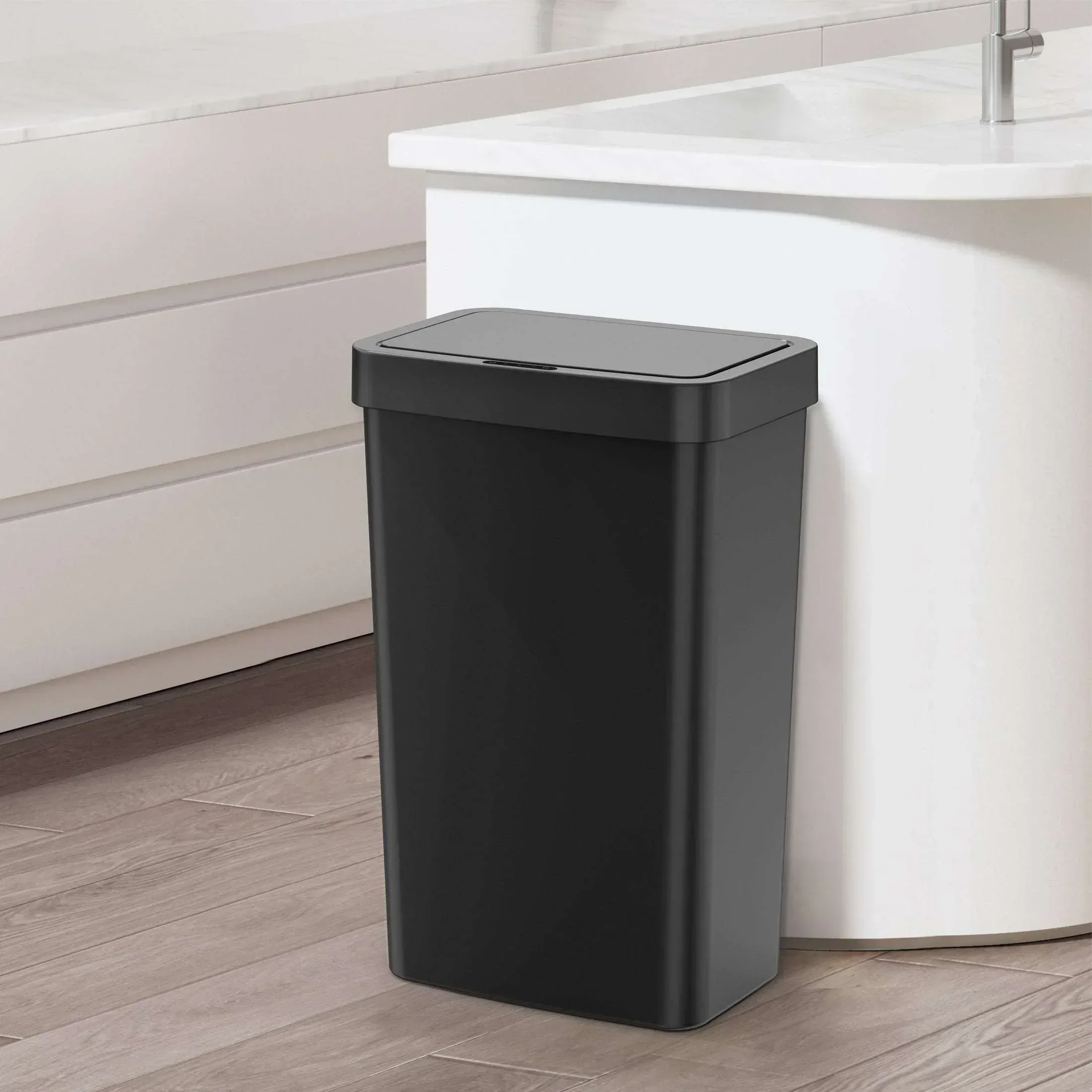 Mainstays Kitchen Automatic Trash Can, 13.2 Gallon Plastic Motion Sensor Garbage Bin, Black - Image 10