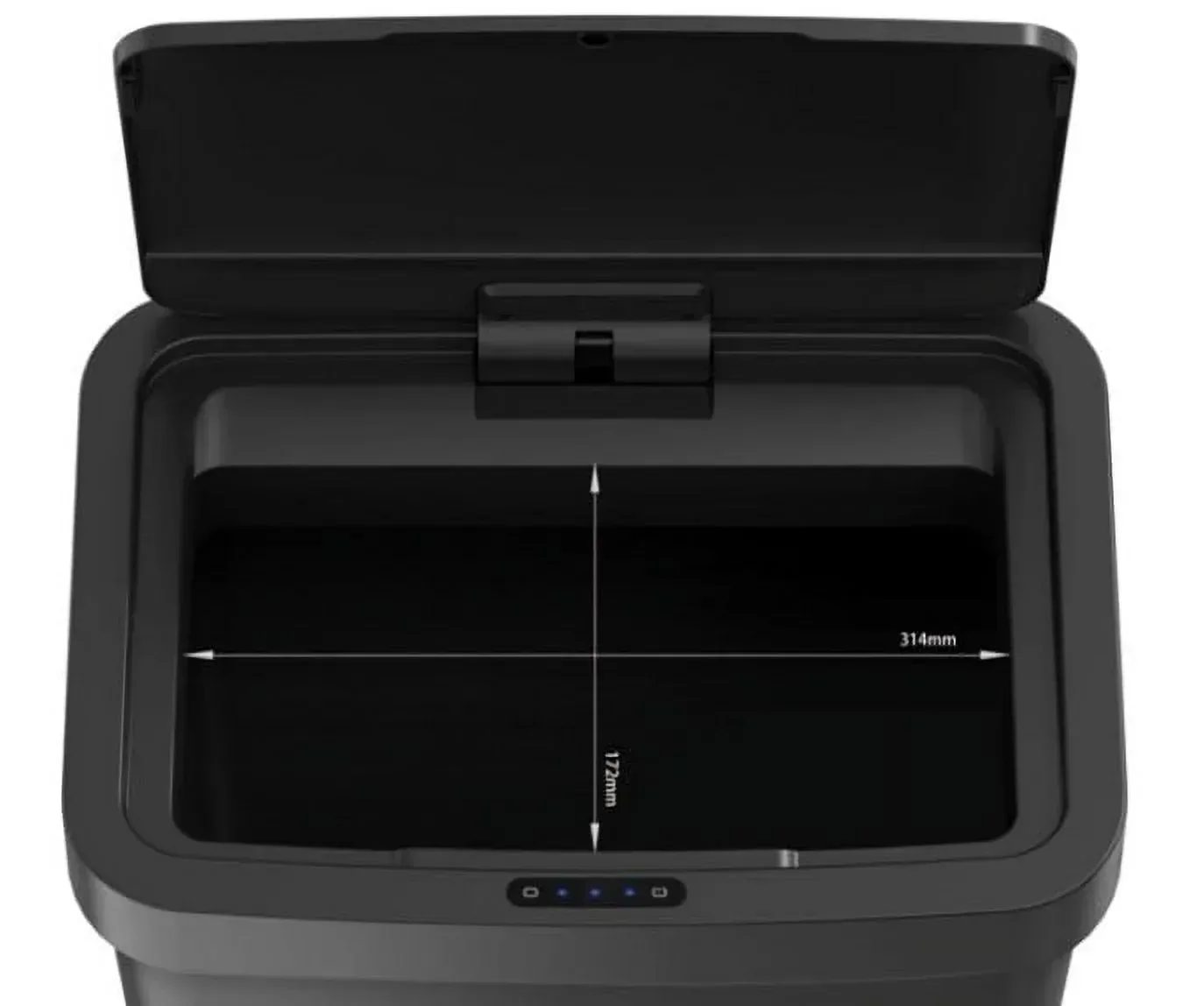 Mainstays Kitchen Automatic Trash Can, 13.2 Gallon Plastic Motion Sensor Garbage Bin, Black - Image 6