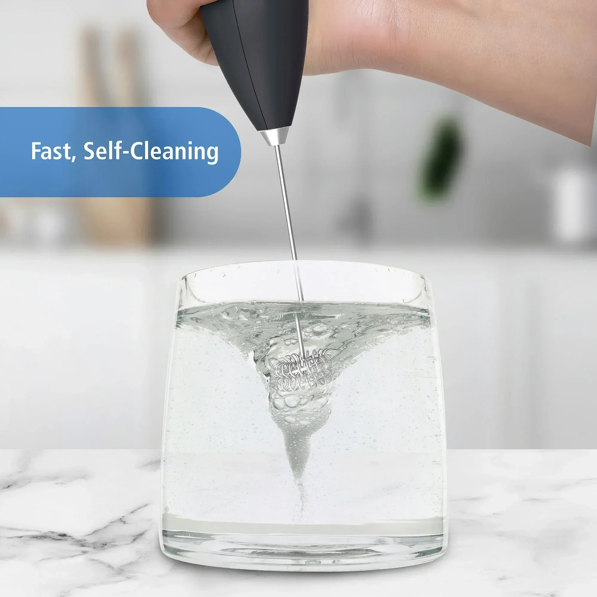 Mainstays Milk Frother, Battery-Powered Handheld Milk Frother Wand - Image 5
