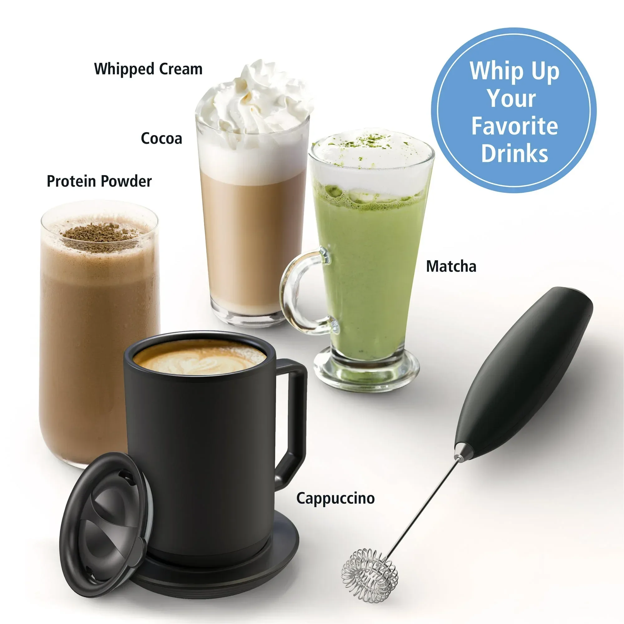 Mainstays Milk Frother, Battery-Powered Handheld Milk Frother Wand - Image 7