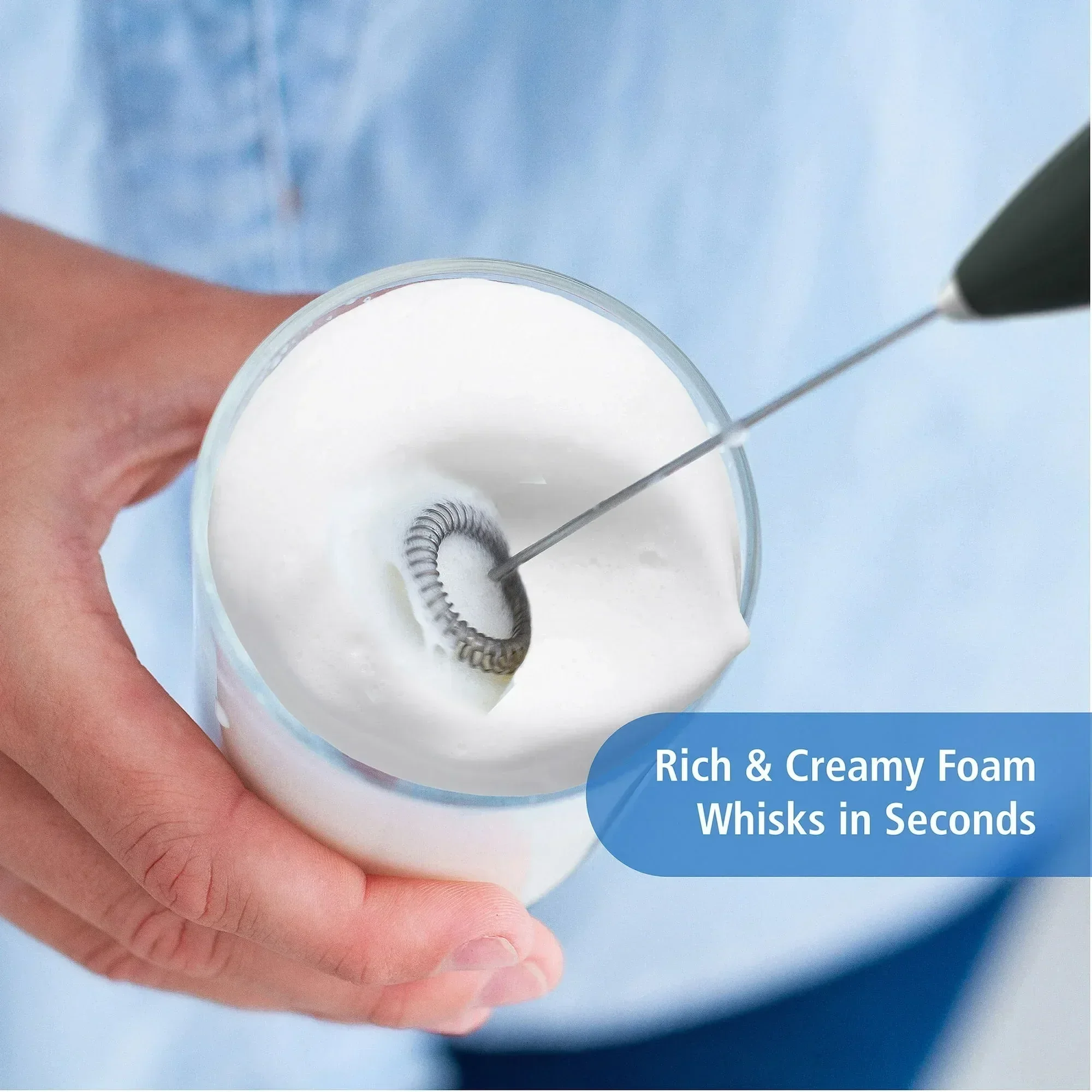 Mainstays Milk Frother, Battery-Powered Handheld Milk Frother Wand - Image 8