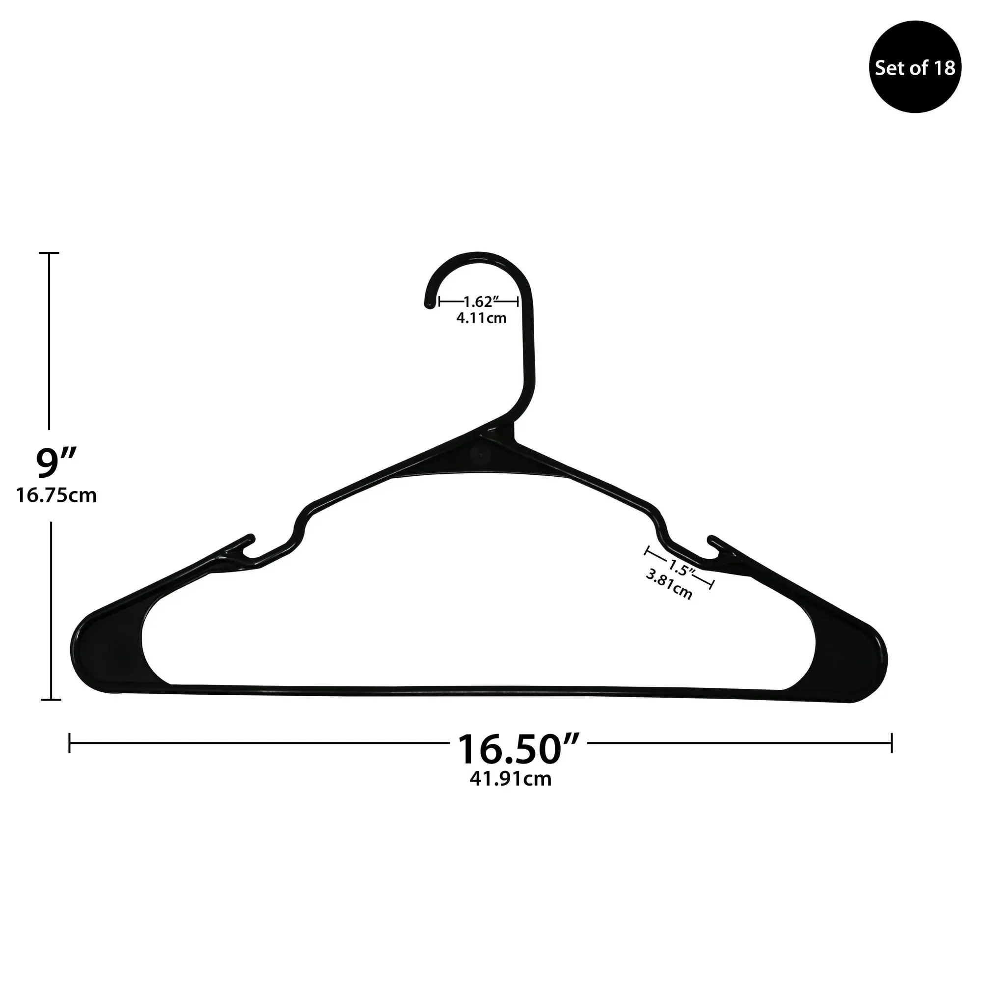 Mainstays Plastic Clothes Hangers, 18-Count, Lightweight & Durable for Everyday Use - Image 9