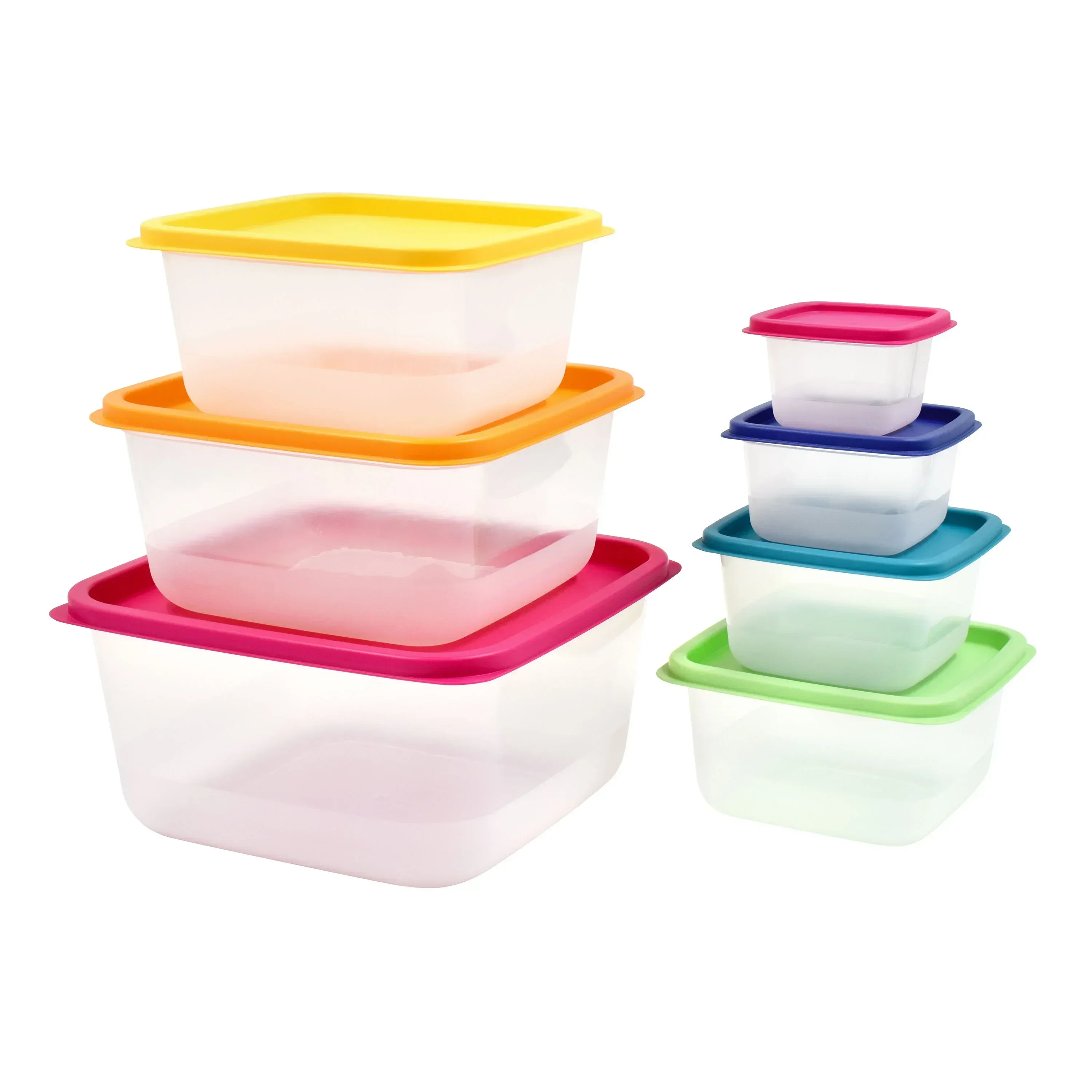 Mainstays Plastic Rainbow Food Storage Set, Multi Color, 14 Count - Image 3