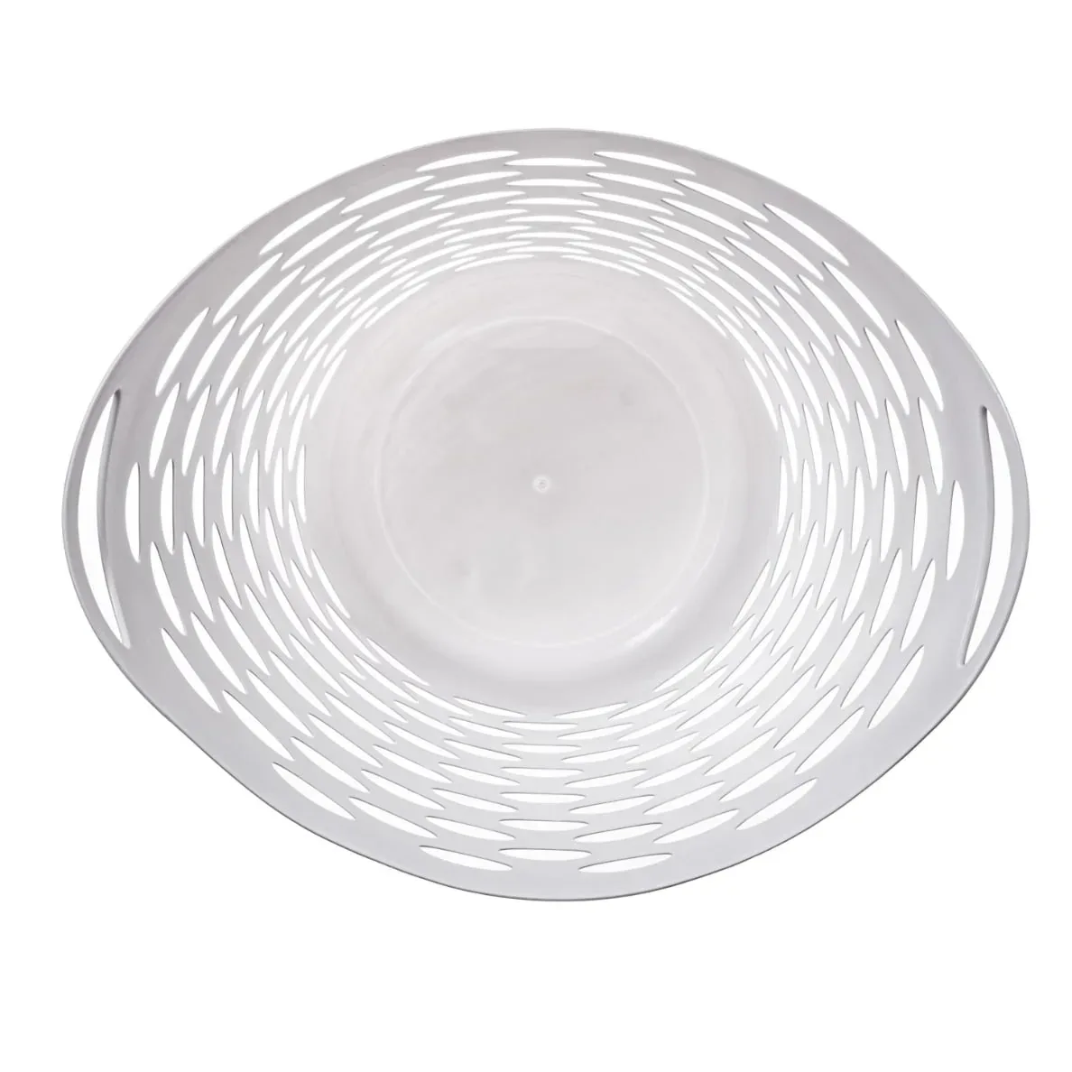 Mainstays Plastic Round Laundry Hamper, White, with Carrying Handles - Image 8