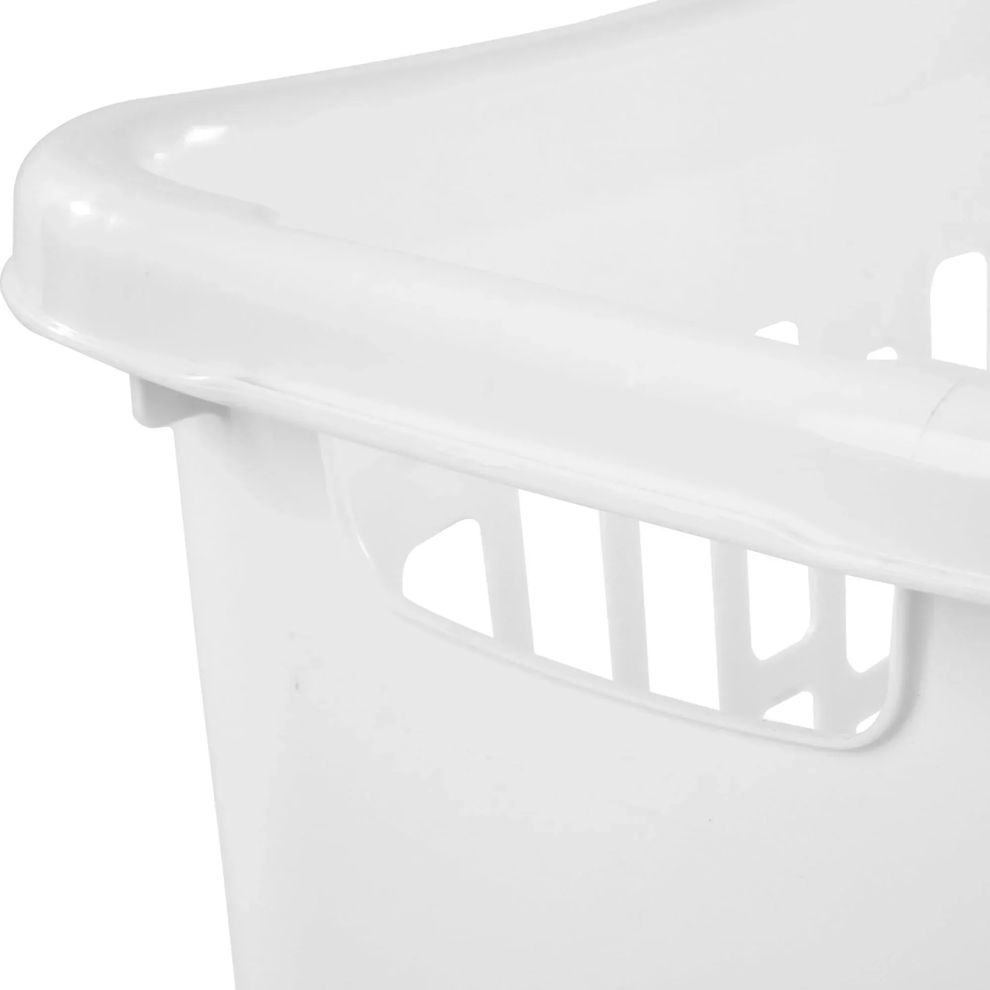 Mainstays Rectangular Open Plastic Hamper, for Narrow Spaces, White, Adult - Image 6