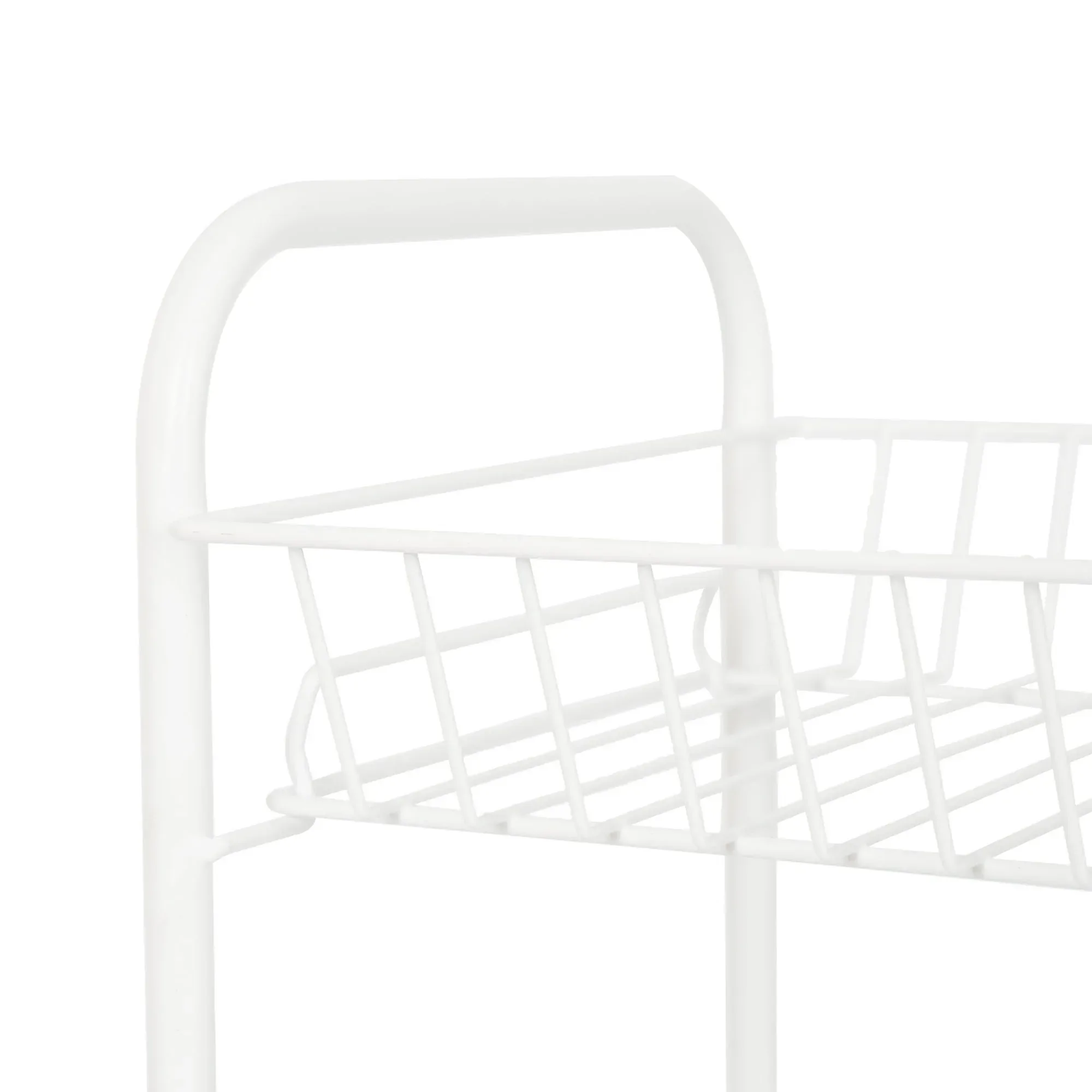 Mainstays Rolling 4-Tier Metal Laundry Basket Cart, White, Adult - Image 4
