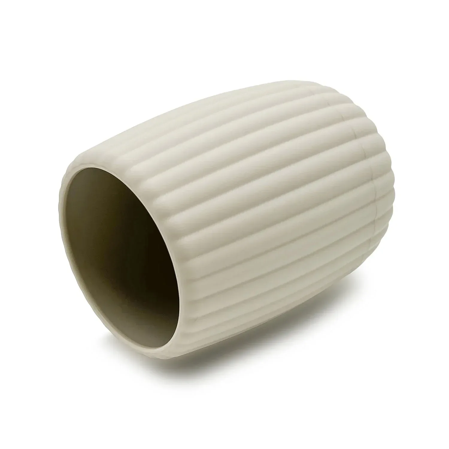 Mainstays Rubberized Plastic Ribbed Toothbrush Holder, Beige - Image 2