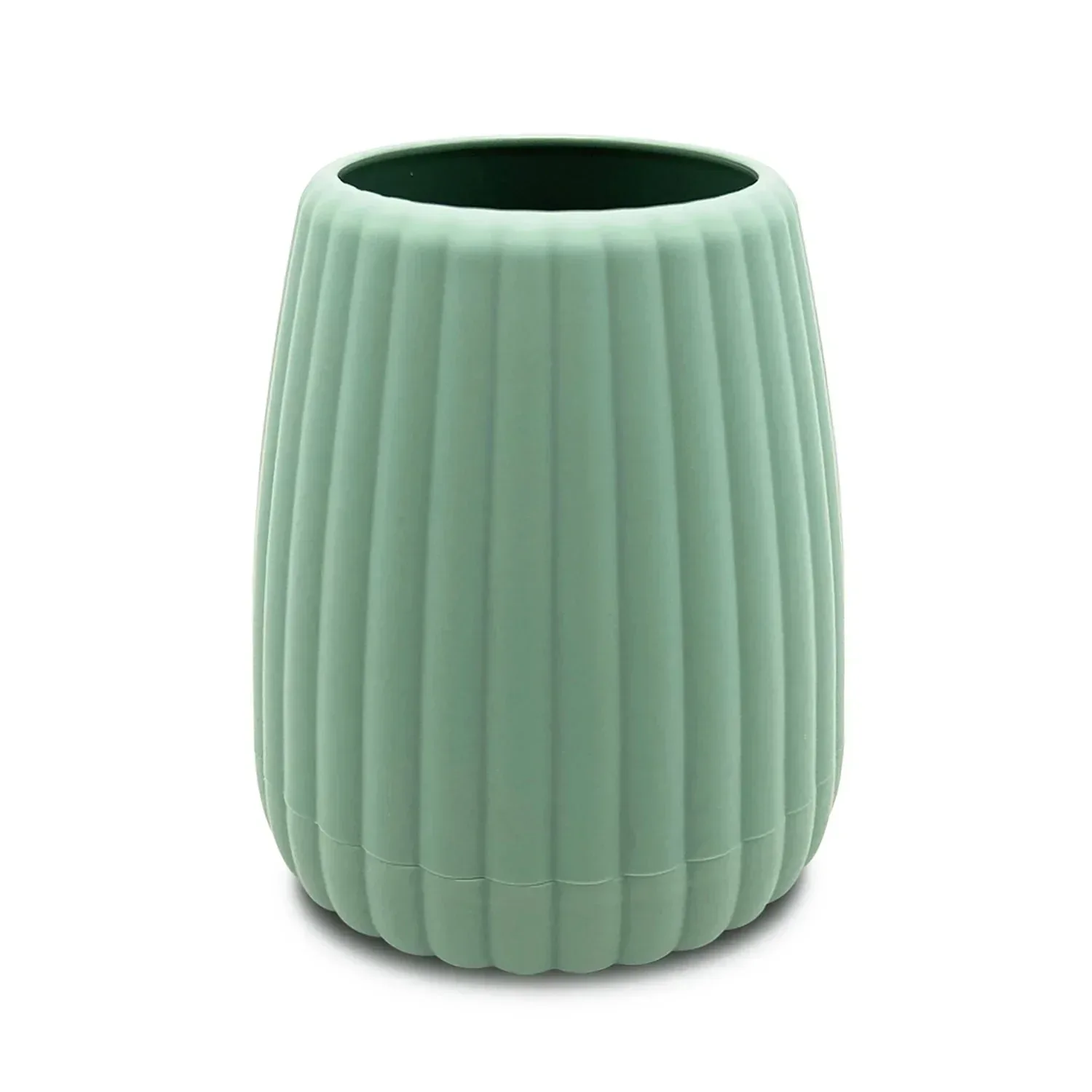 Mainstays Rubberized Plastic Ribbed Toothbrush Holder, Green