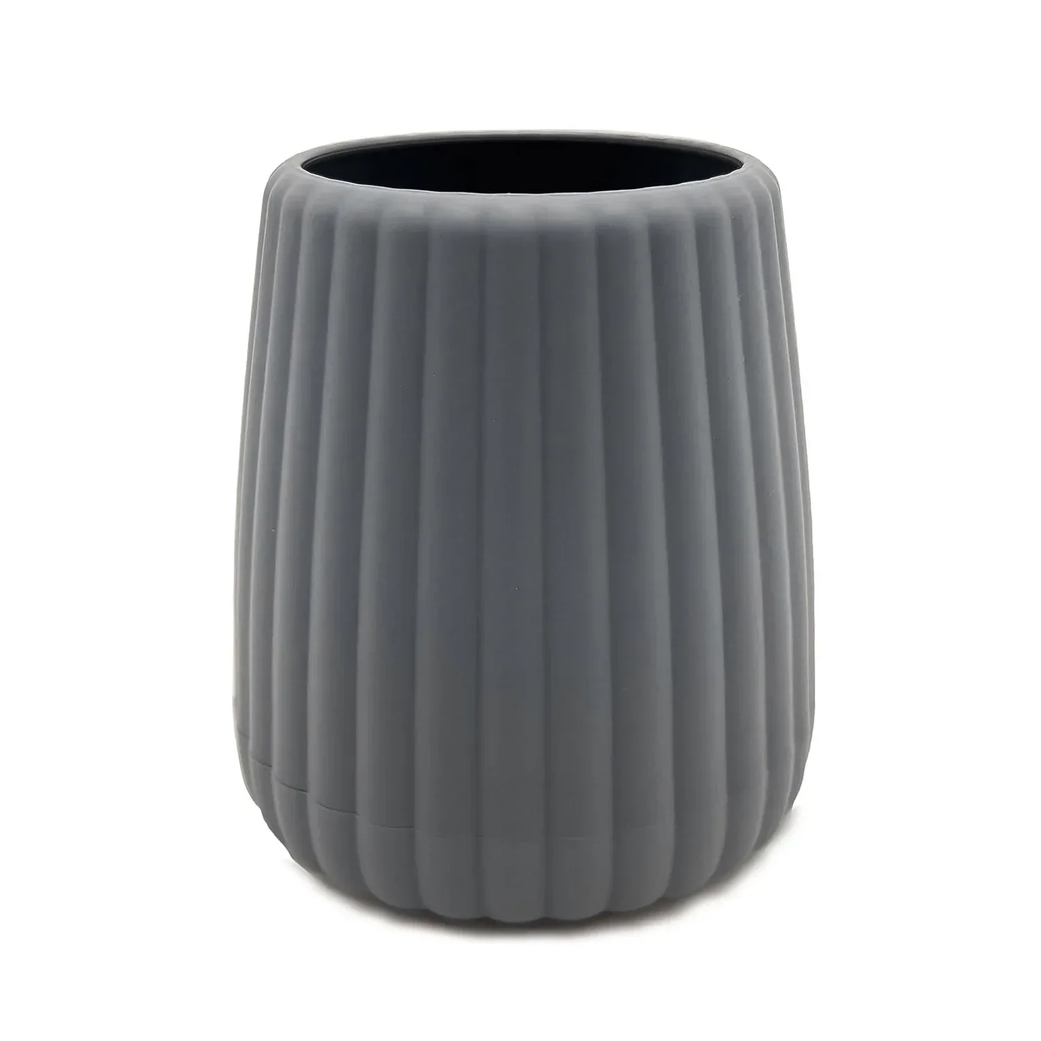 Mainstays Rubberized Plastic Ribbed Toothbrush Holder, Grey