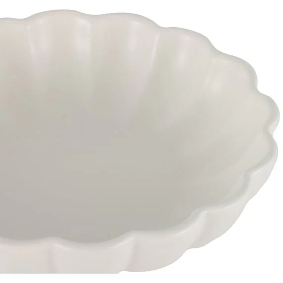 Mainstays Scalloped White Decorative Tabletop Bowl - Image 4