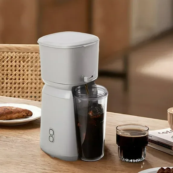Mainstays Single Serve Iced Coffee Maker, Soft Silver - Image 3