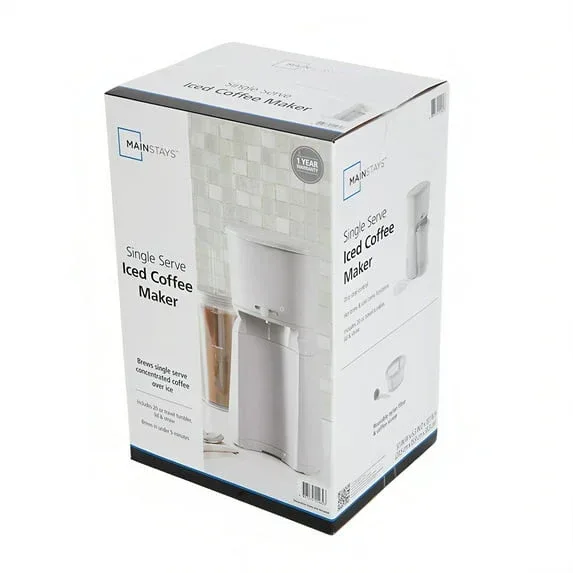 Mainstays Single Serve Iced Coffee Maker, Soft Silver - Image 9