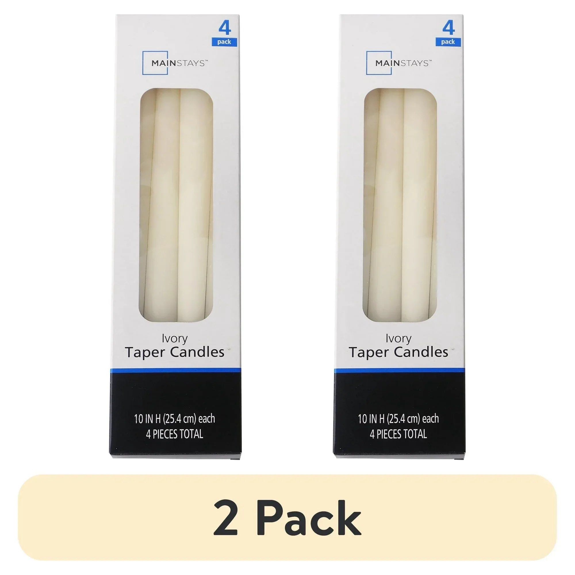 Mainstays Single Wick 10" Taper Candle, Unscented, Ivory, 4 Pack - Image 11