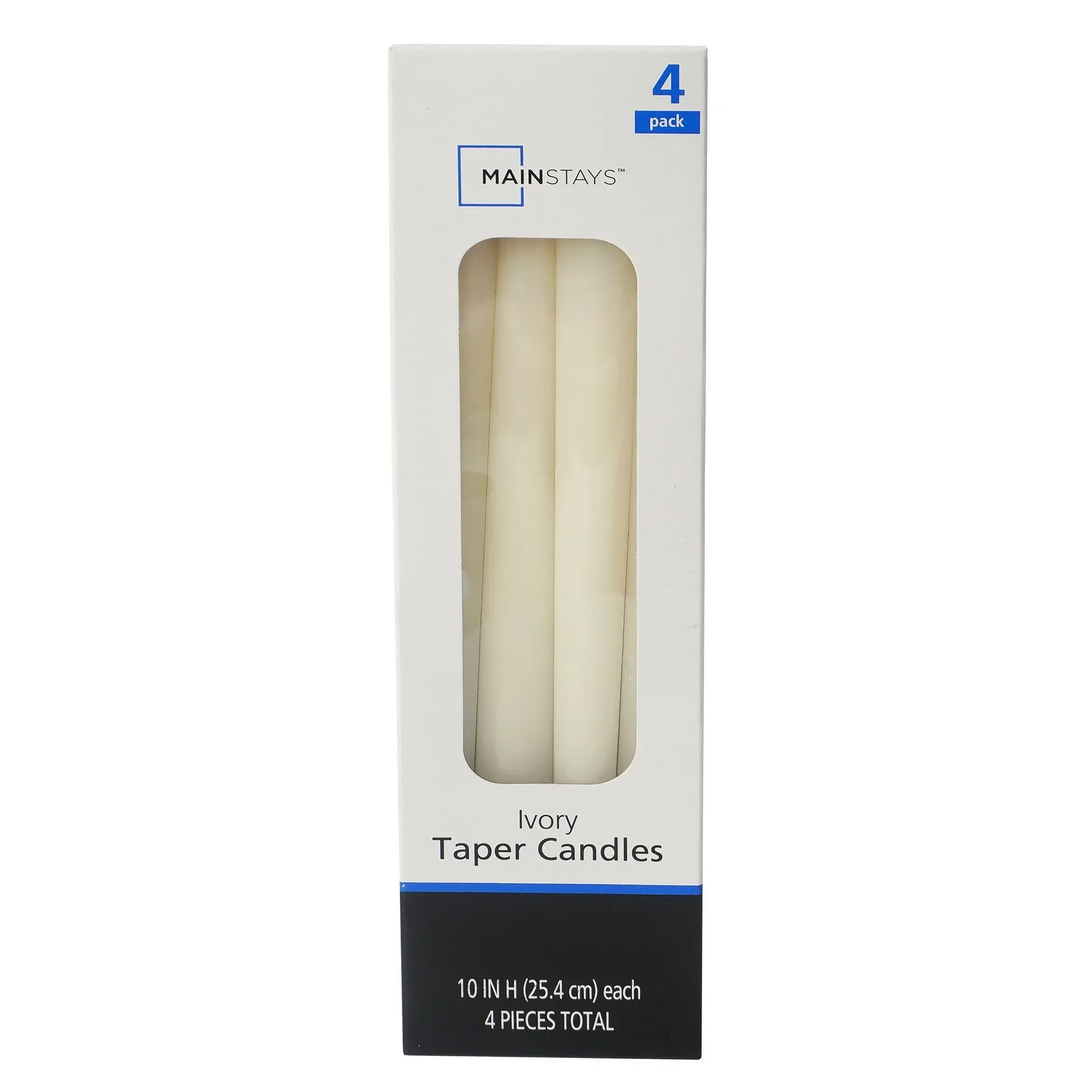 Mainstays Single Wick 10" Taper Candle, Unscented, Ivory, 4 Pack - Image 15