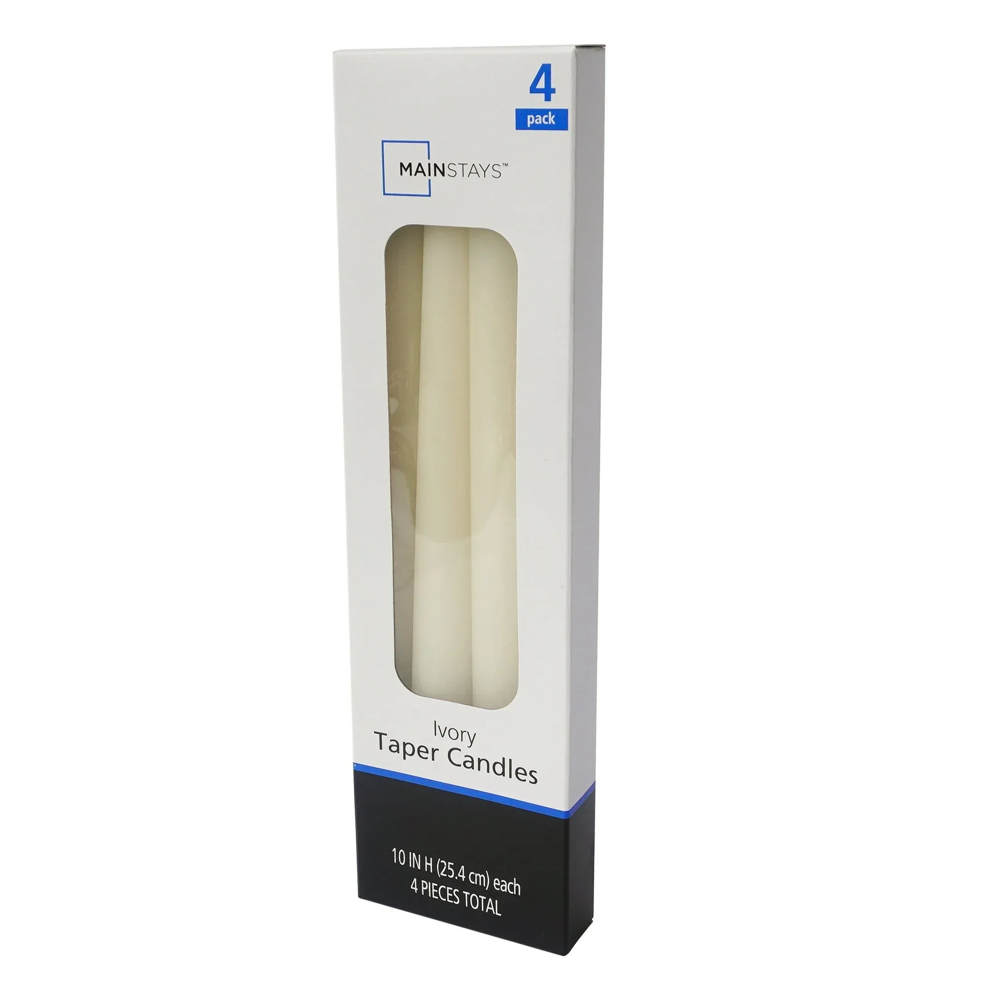 Mainstays Single Wick 10" Taper Candle, Unscented, Ivory, 4 Pack - Image 16