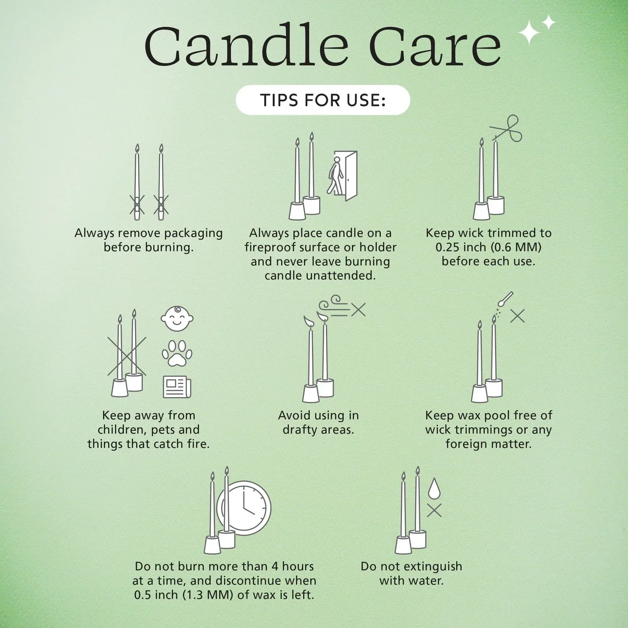 Mainstays Single Wick 10" Taper Candle, Unscented, Ivory, 4 Pack - Image 20