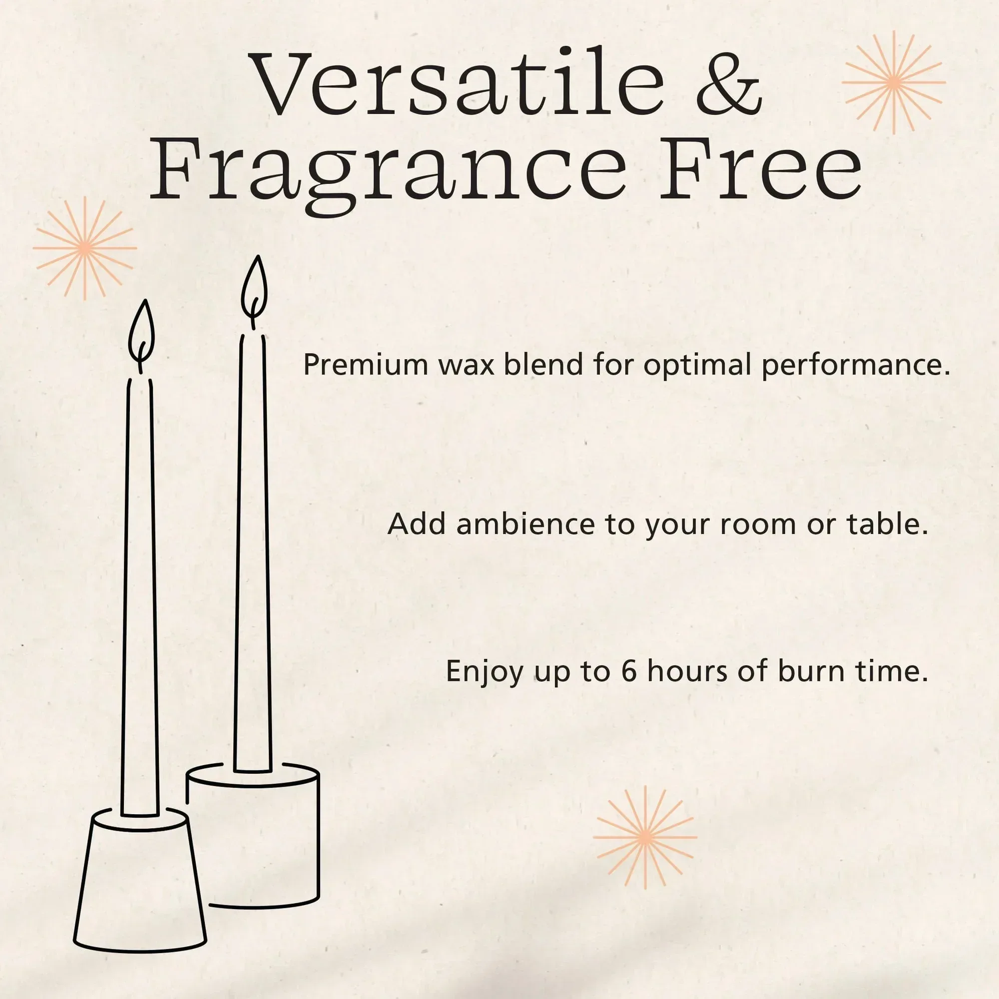 Mainstays Single Wick 10" Taper Candle, Unscented, Ivory, 4 Pack - Image 21