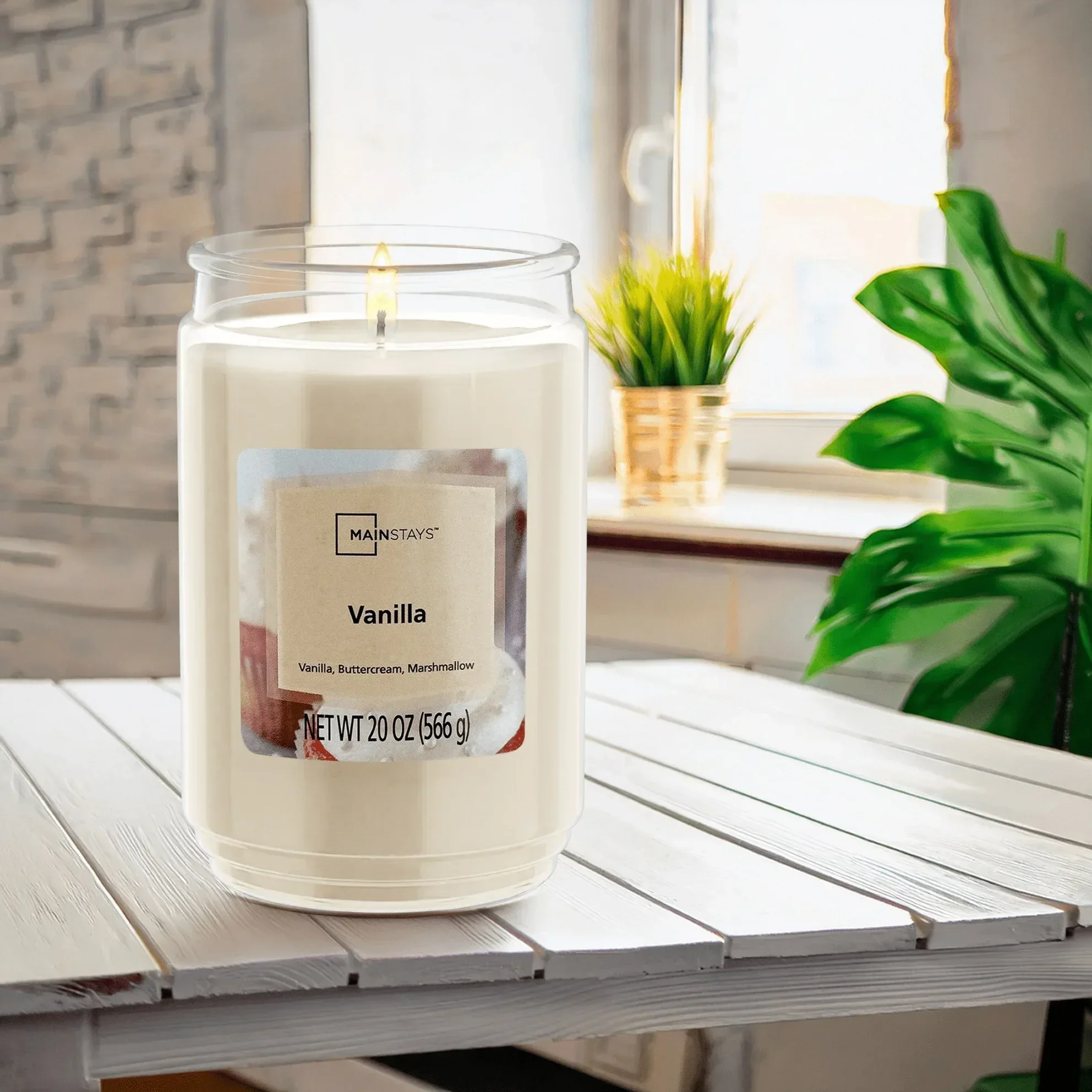 Mainstays Single-Wick Scented Glass Jar Candle, Vanilla, 20oz. - Image 6