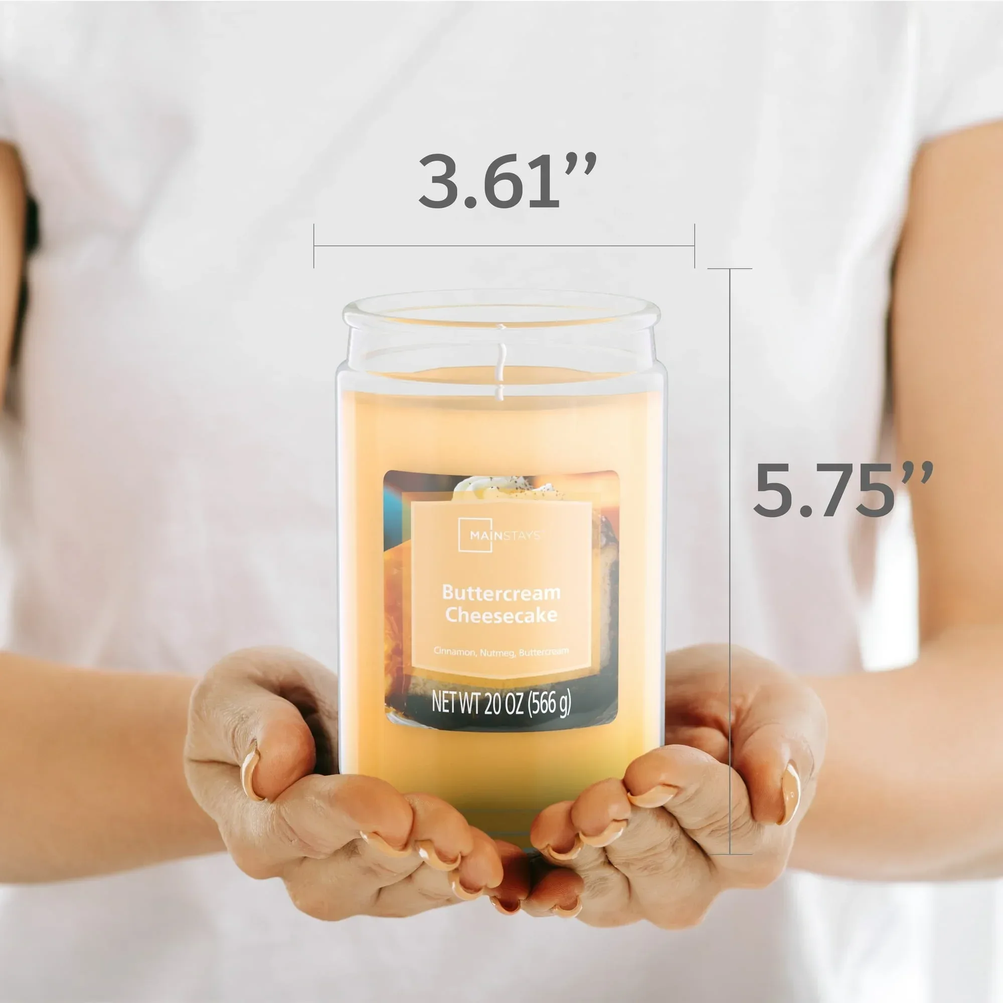 Mainstays Single-Wick Scented Jar Candle, Buttercream Cheesecake Jar, 20oz. - Image 4