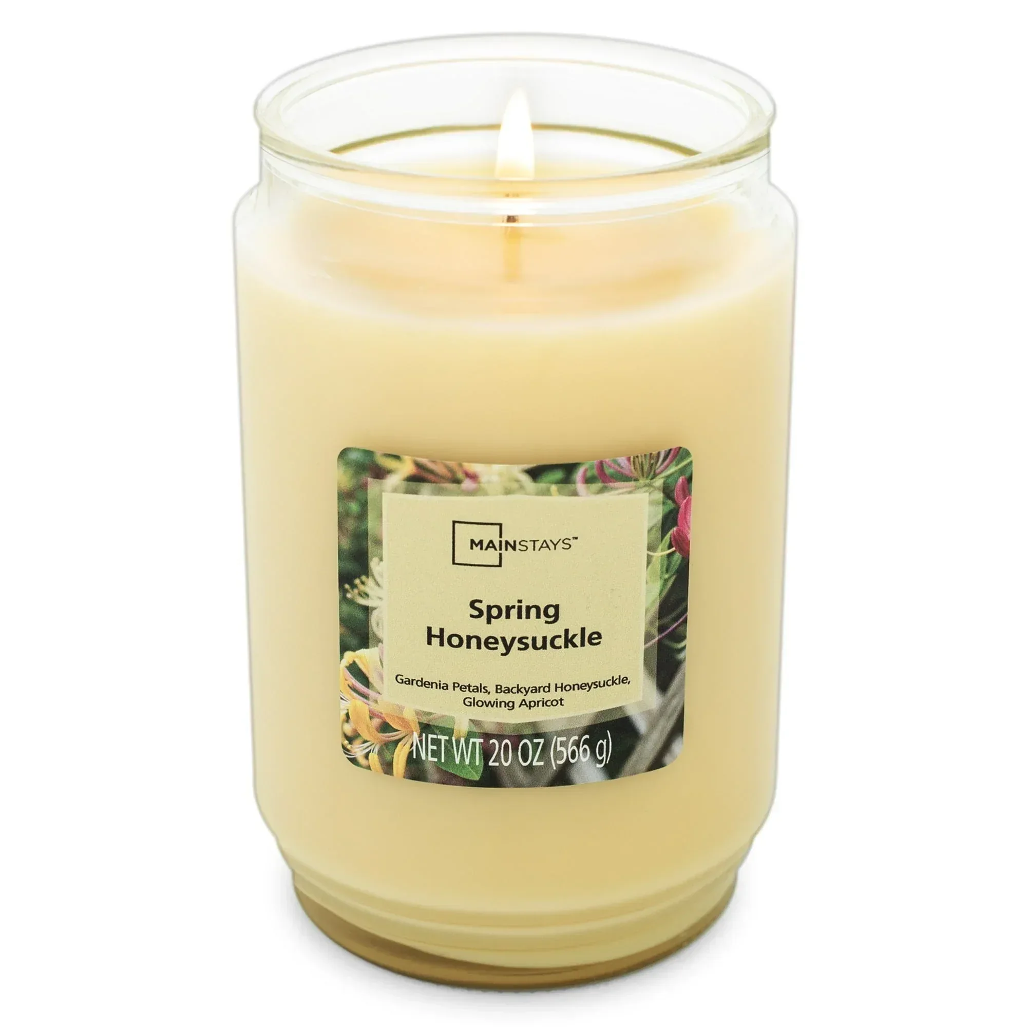 Mainstays Spring Honeysuckle Scented 1-Wick Glass Jar Candle, 20 oz - Image 2