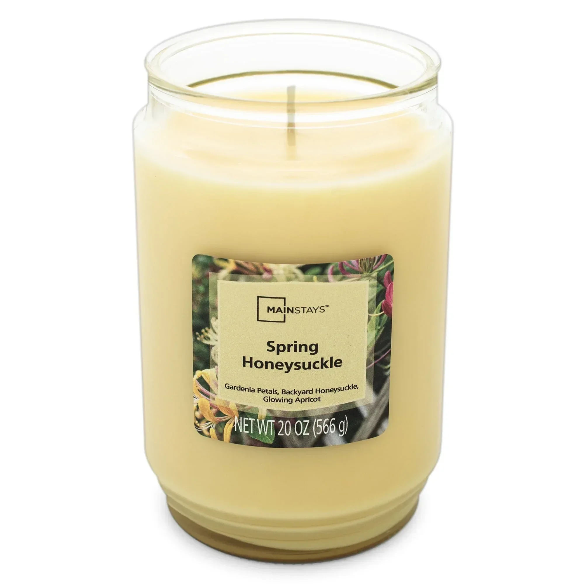 Mainstays Spring Honeysuckle Scented 1-Wick Glass Jar Candle, 20 oz - Image 3