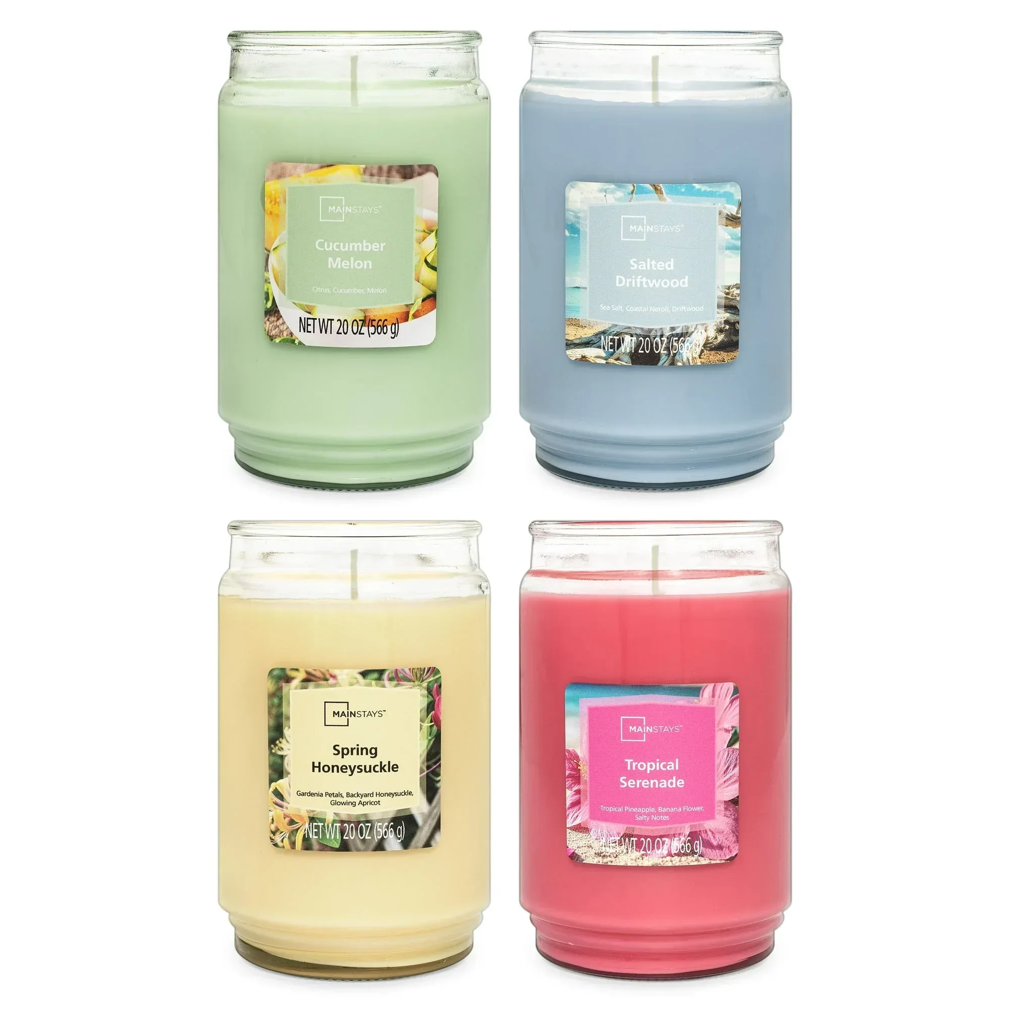 Mainstays Spring Honeysuckle Scented 1-Wick Glass Jar Candle, 20 oz - Image 4
