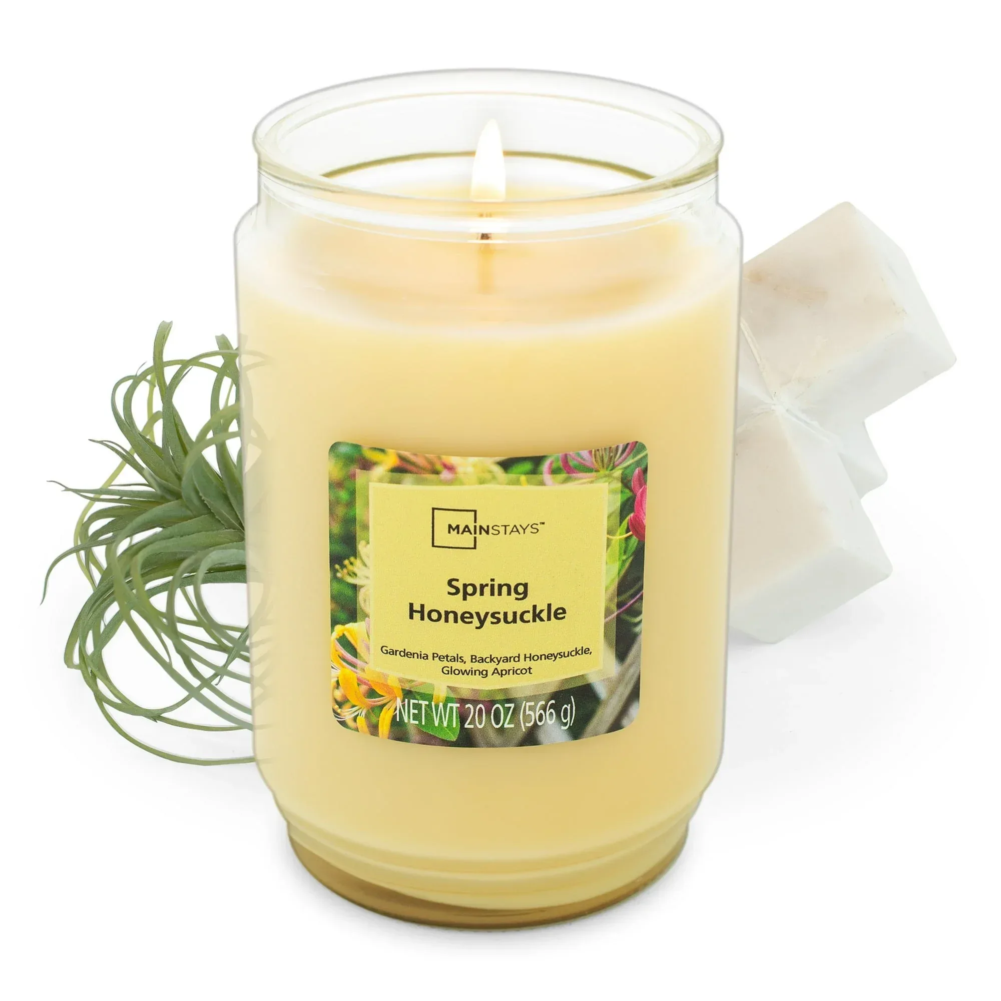 Mainstays Spring Honeysuckle Scented 1-Wick Glass Jar Candle, 20 oz - Image 5