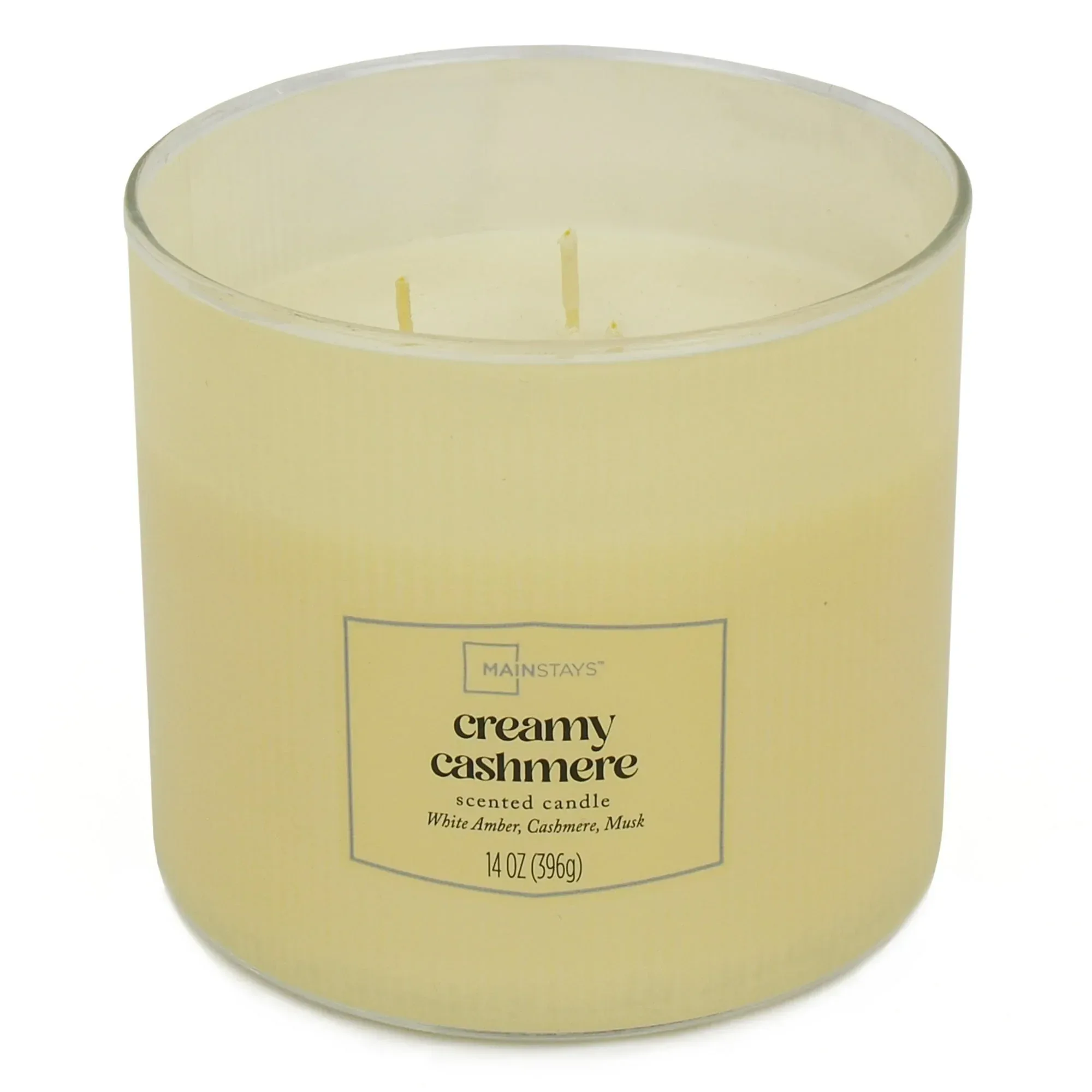 Mainstays Textured Wrapped Candle Creamy Cashmere, 14 Ounce - Image 2