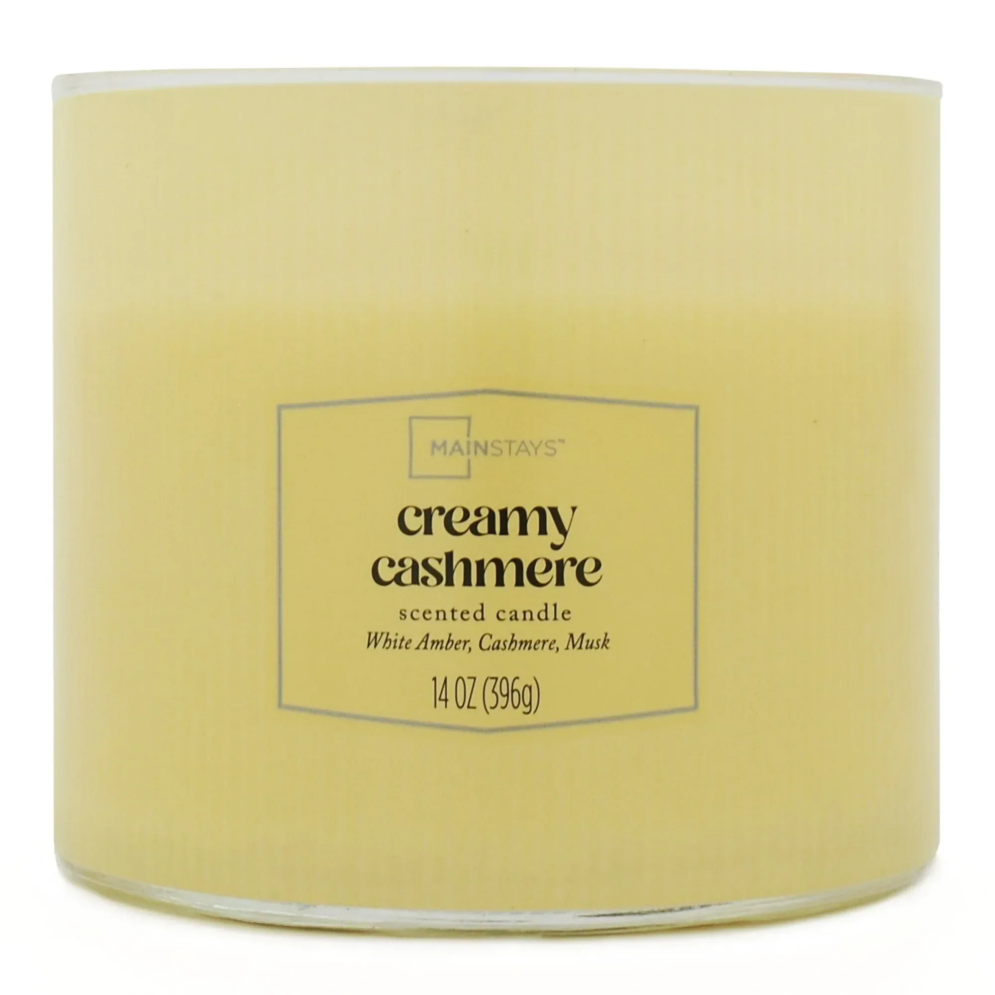 Mainstays Textured Wrapped Candle Creamy Cashmere, 14 Ounce - Image 3