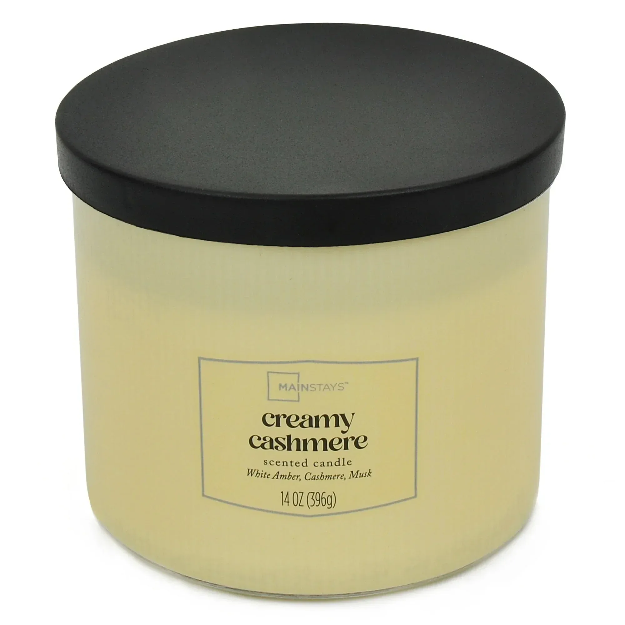 Mainstays Textured Wrapped Candle Creamy Cashmere, 14 Ounce - Image 4