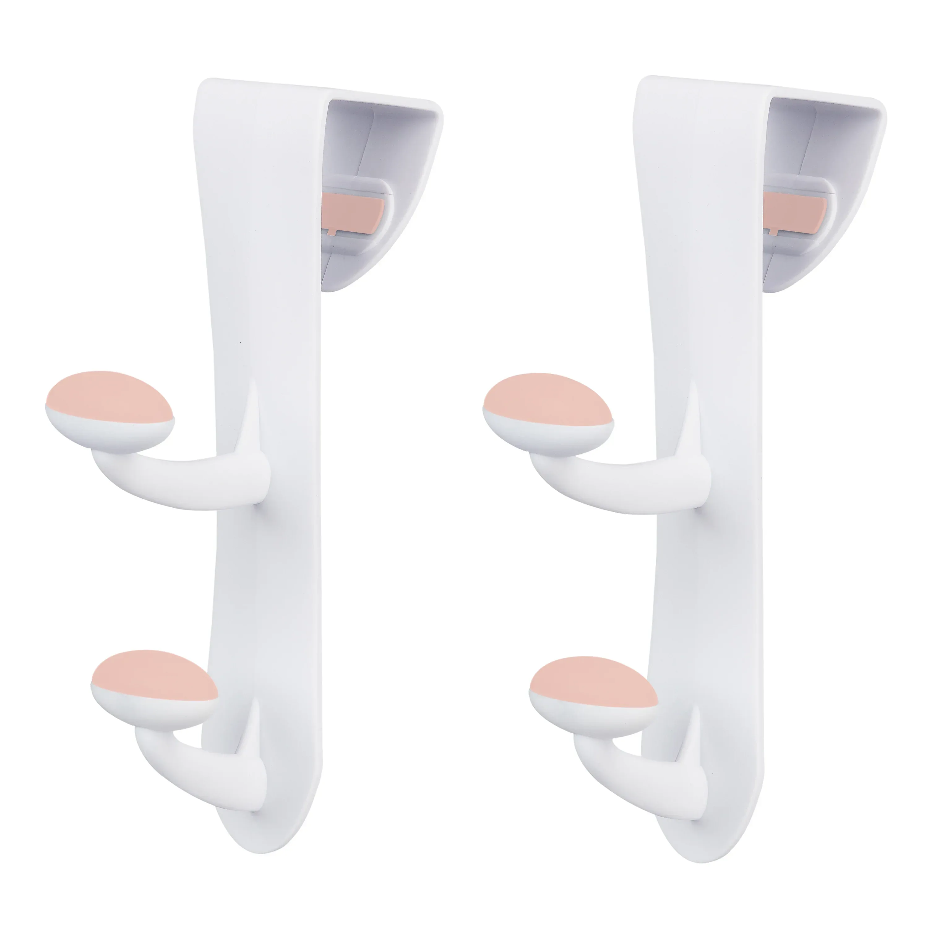 Mainstays White Over the Door Rubber Grip Hooks for Closet and Bathroom Storage, 2 Pack - Image 9